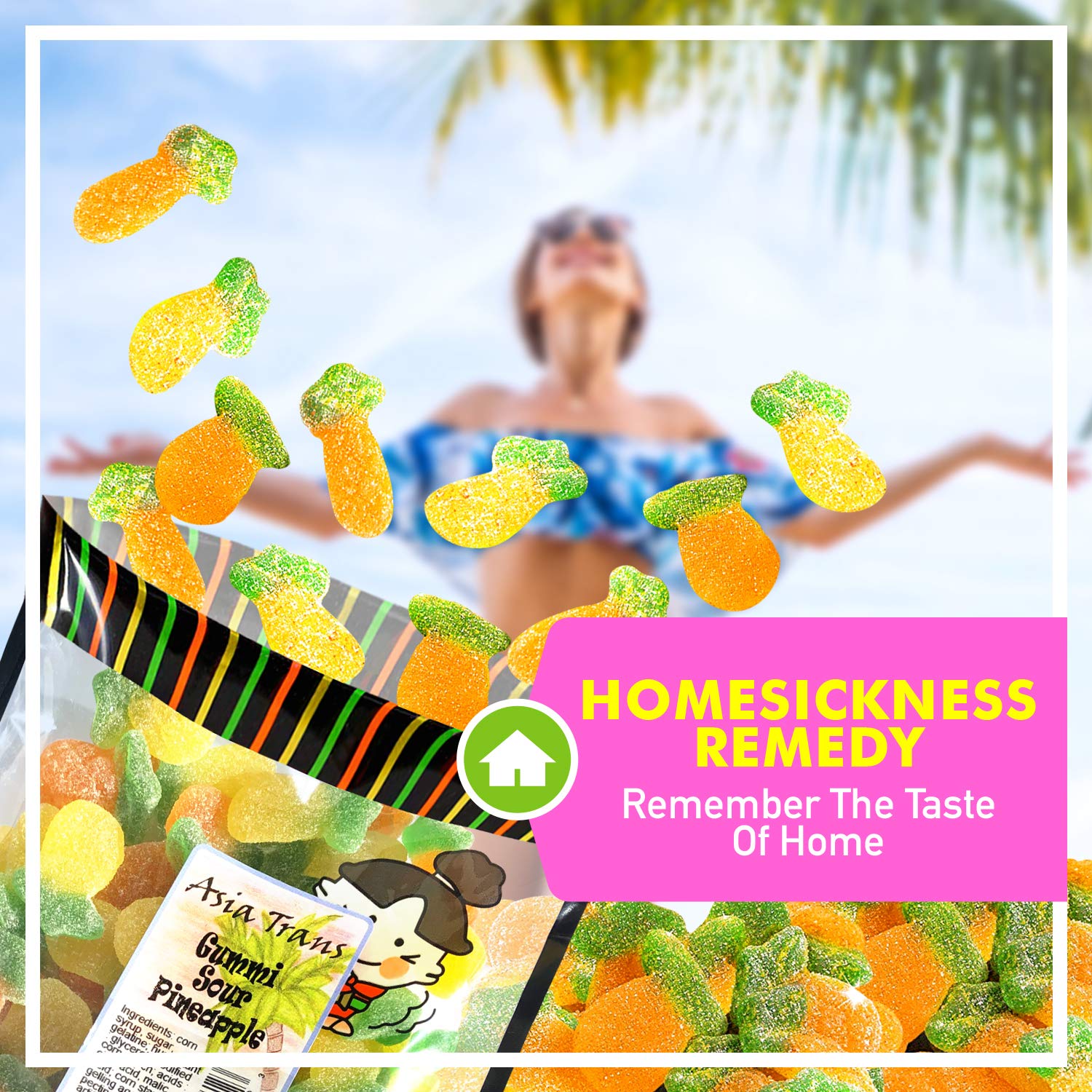 Hawaiian Tropical Pineapple Gummy Candy - Sweet & Chewy Snack, 12 oz Bag - Perfect for Parties, Travel & On-the-Go Treats