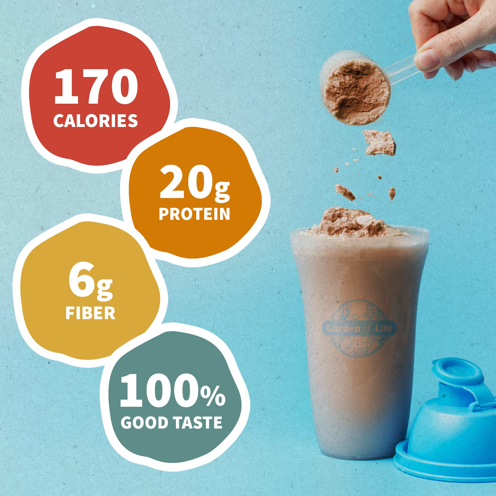 Garden of Life Creamy Organic Vegan Protein Powder with OatMilk - 20g Complete Plant-Based Protein, Coconut Water, MCTs, Sprouted Grains, Prebiotics & Probiotics - Gluten-Free Chocolate Brownie Flavor (2 LBS) | Perfect for Post-Workout Recovery, Smoothies & Healthy Breakfasts