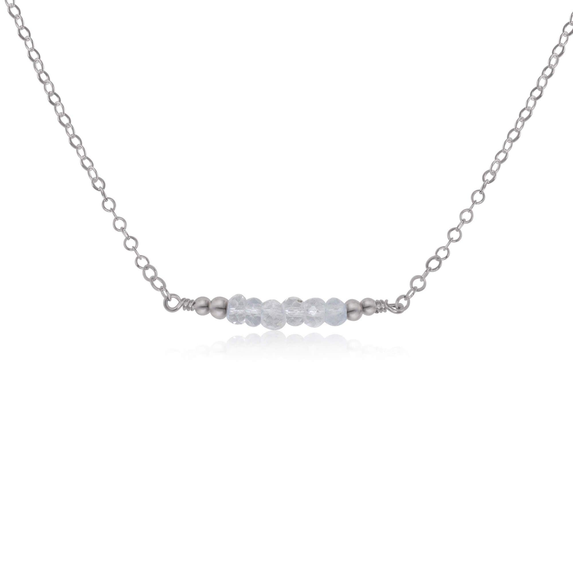 Sparkling Clear Crystal Quartz Faceted Bead Bar Necklace - Elegant Handmade Jewelry for Women, Gift for Her | Perfect for Weddings, Parties & Special Occasions