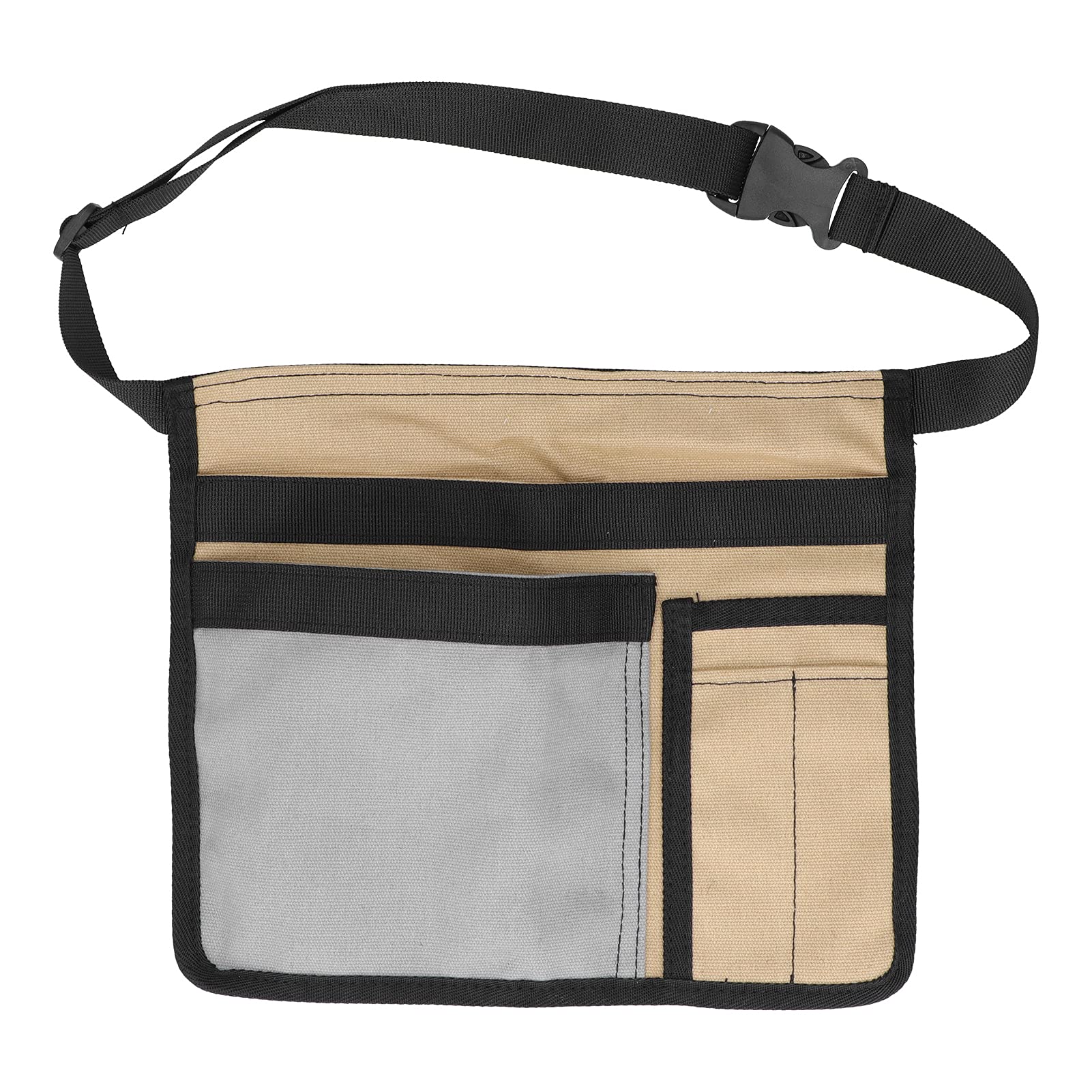 Restokki Heavy Duty Garden Tool Bag - Adjustable Waist Hanging Tool Pouch with Oxford Cloth Storage for Landscaping, Gardening & Outdoor Work (Khaki Gray) - Perfect for DIY Projects, Yard Maintenance & Professional Landscapers