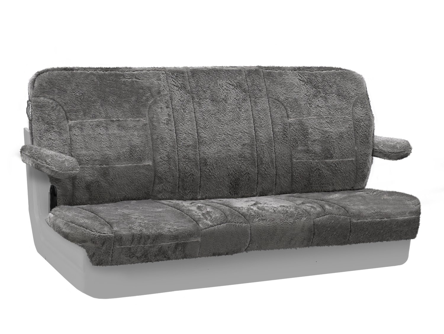 Coverking Rear Solid Bench Custom Fit Seat Cover for Select Chevrolet Blazer Models - Snuggle Plush (Gray) | Premium Car Seat Protector | Perfect for Road Trips, Pets & Spill Protection