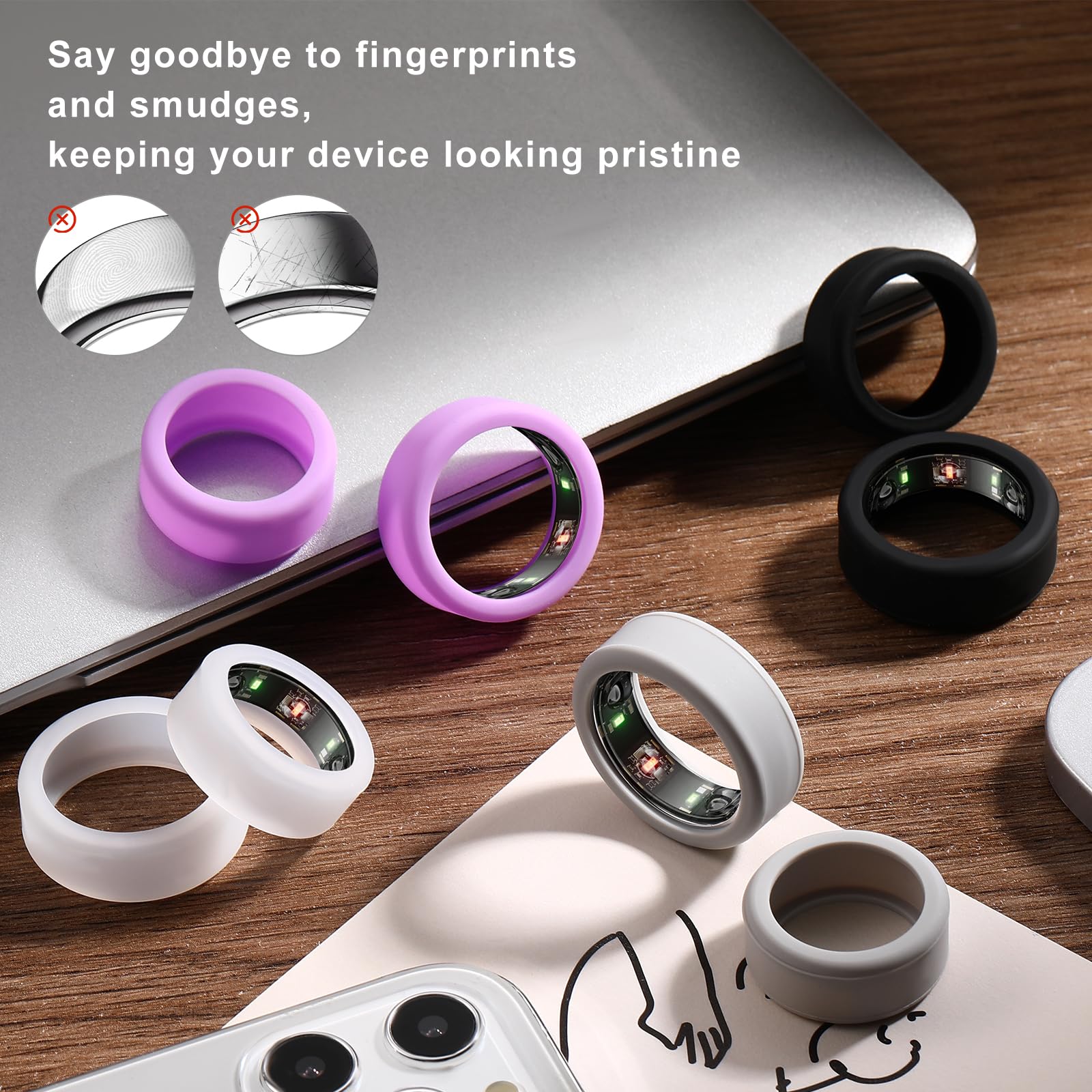 Oura Ring Gen 3 Silicone Protector - Anti-Scratch Cover for Men & Women, Durable Workout Case - Perfect for Gym, Running & Daily Wear Protection