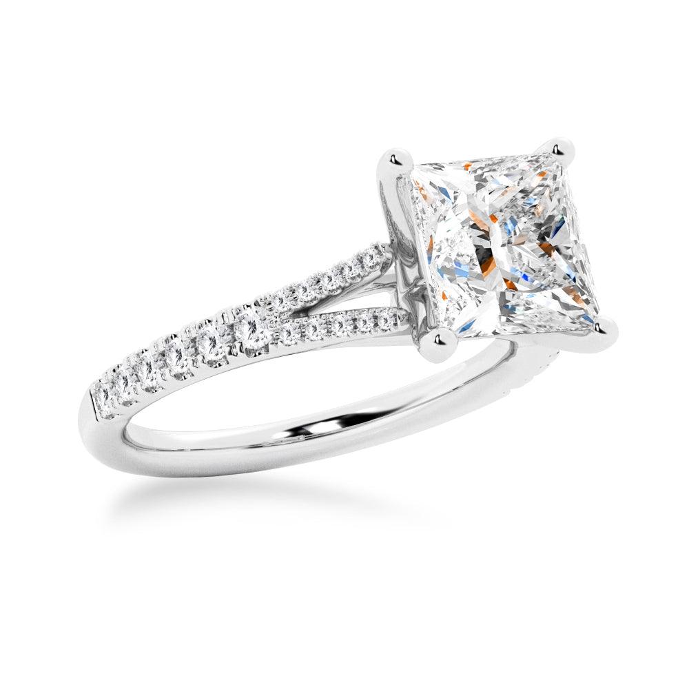 Princess Cut Split Shank Moissanite Wedding Ring Set for Couples - Matching His & Hers Engagement Bands - Perfect for Proposals, Anniversaries & Romantic Occasions
