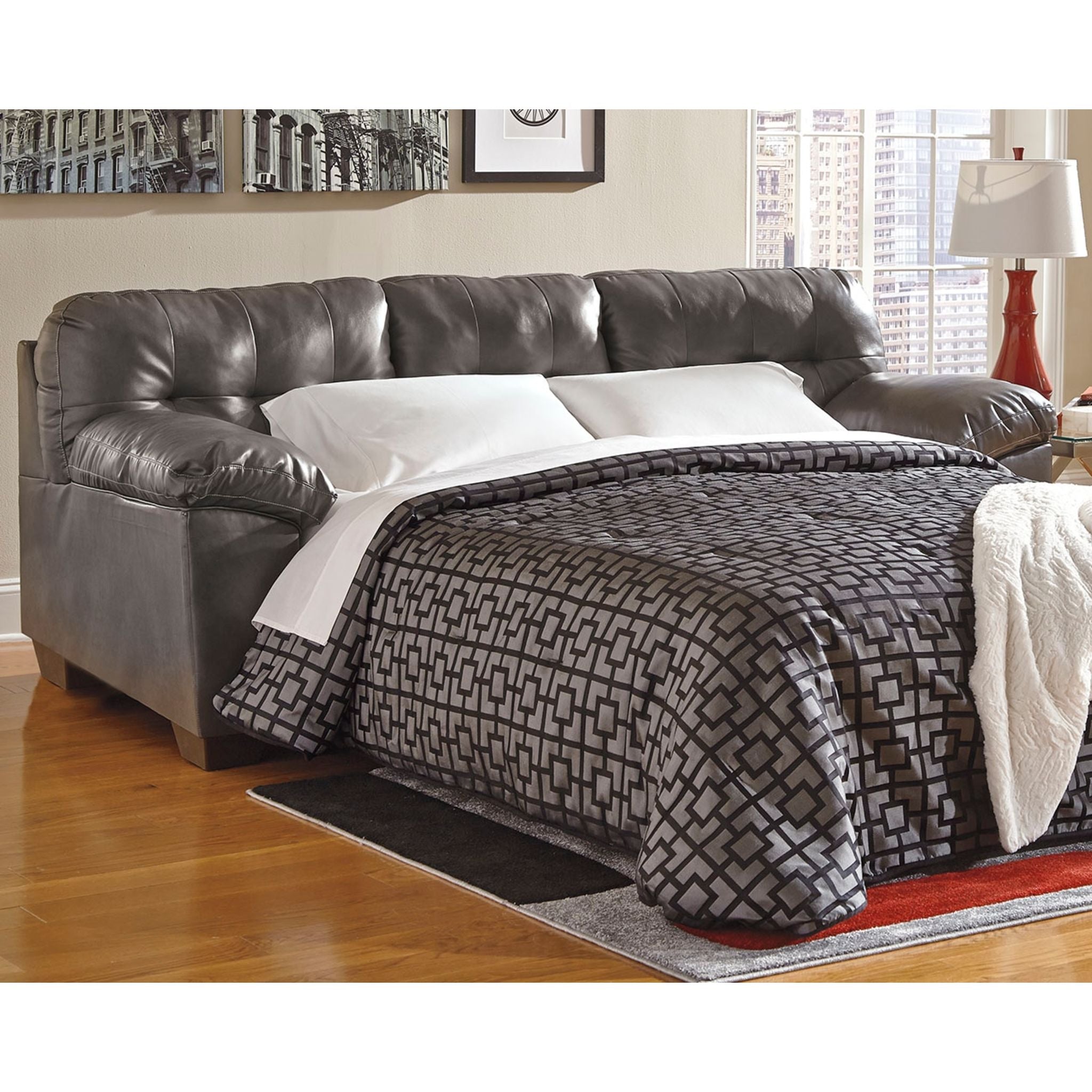 Alliston Queen Sofa Sleeper Bed - Grey Convertible Couch for Small Spaces | Perfect for Guest Rooms, Apartments & Living Rooms