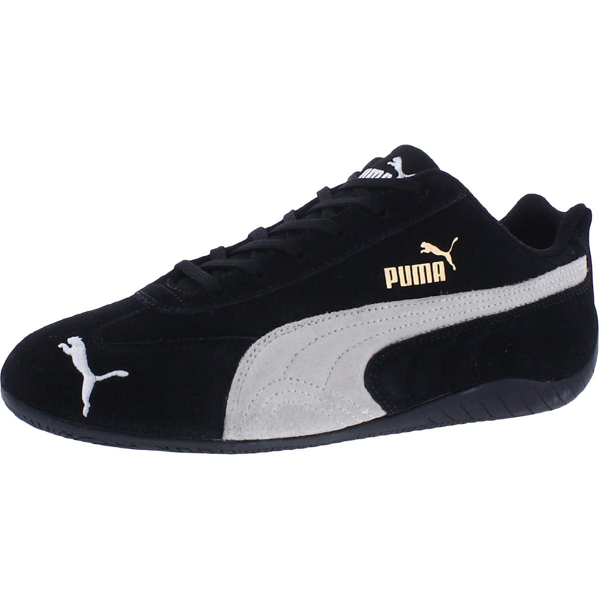 PUMA Men's Speedcat LS Motorsport Inspired Sneakers - Lightweight Racing Shoes for Men - Perfect for Driving, Casual Wear & Sports (Black/White)
