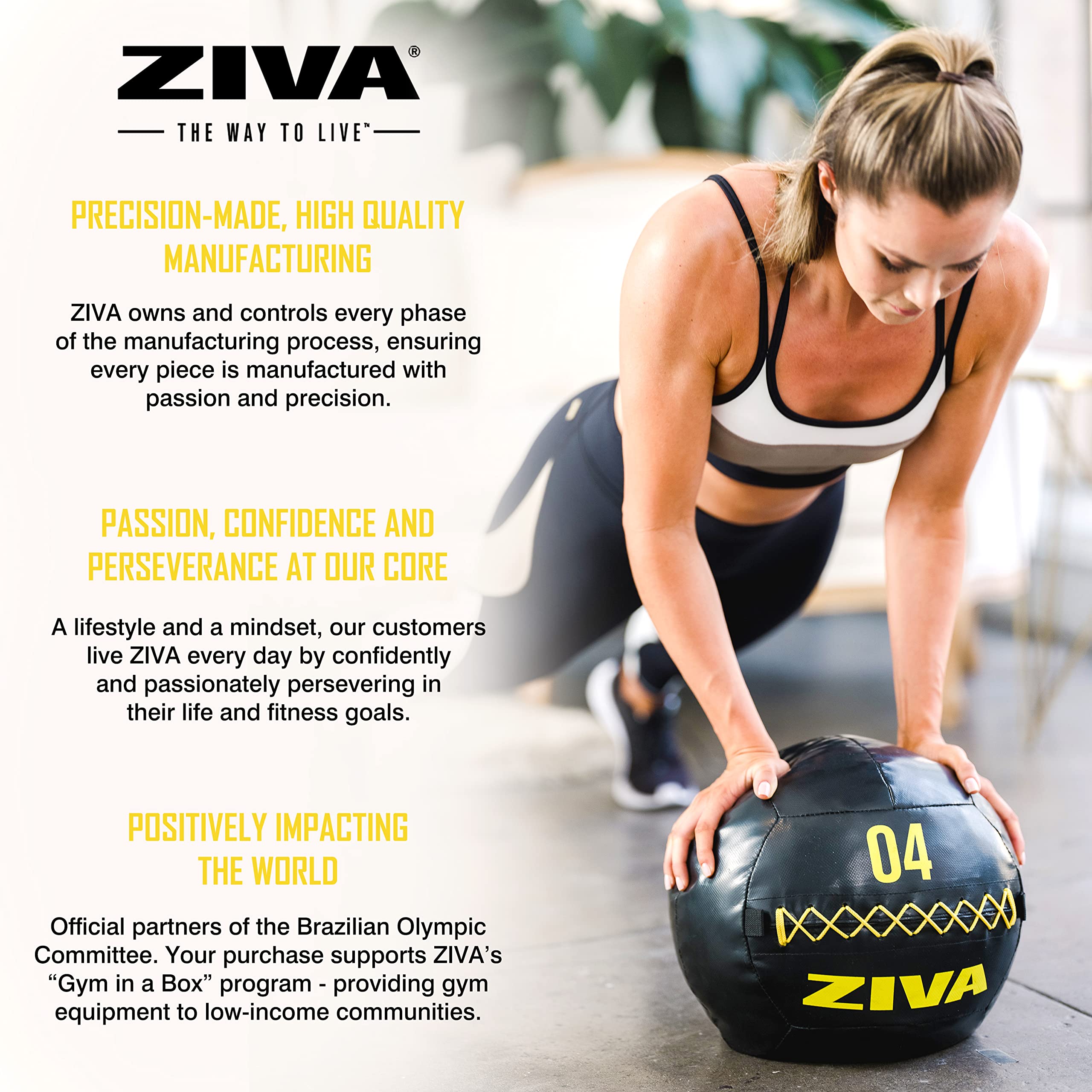 ZIVA Soft Wall Medicine Ball – Durable Weighted Exercise Ball for Strength Training, CrossFit, and Conditioning – Multiple Colors & Weights (2-30 lbs) – Perfect for Home Gym, HIIT Workouts, and Physical Therapy