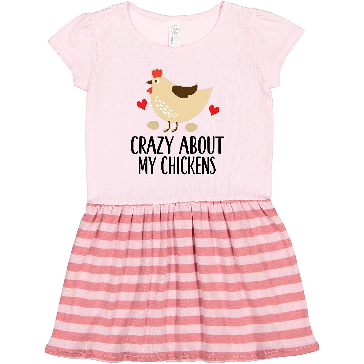 Inktastic Adorable Chicken Farming Toddler Dress - Fun Farm Animal Print Outfit for Girls, Baby & Kids - Perfect for Playdates, Farm Visits & Photo Shoots