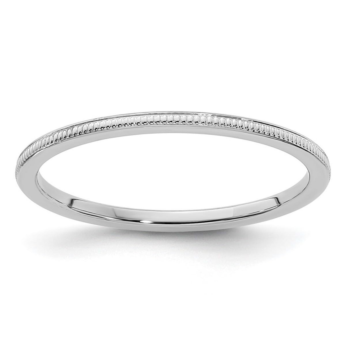 10K Gold Milgrain Stackable Band Ring for Women - Wedding, Engagement, Anniversary Jewelry in Rose Gold, White Gold & Yellow Gold | 1.2mm Thin Band, Multiple Sizes Available | Perfect for Stacking, Gifting & Everyday Wear