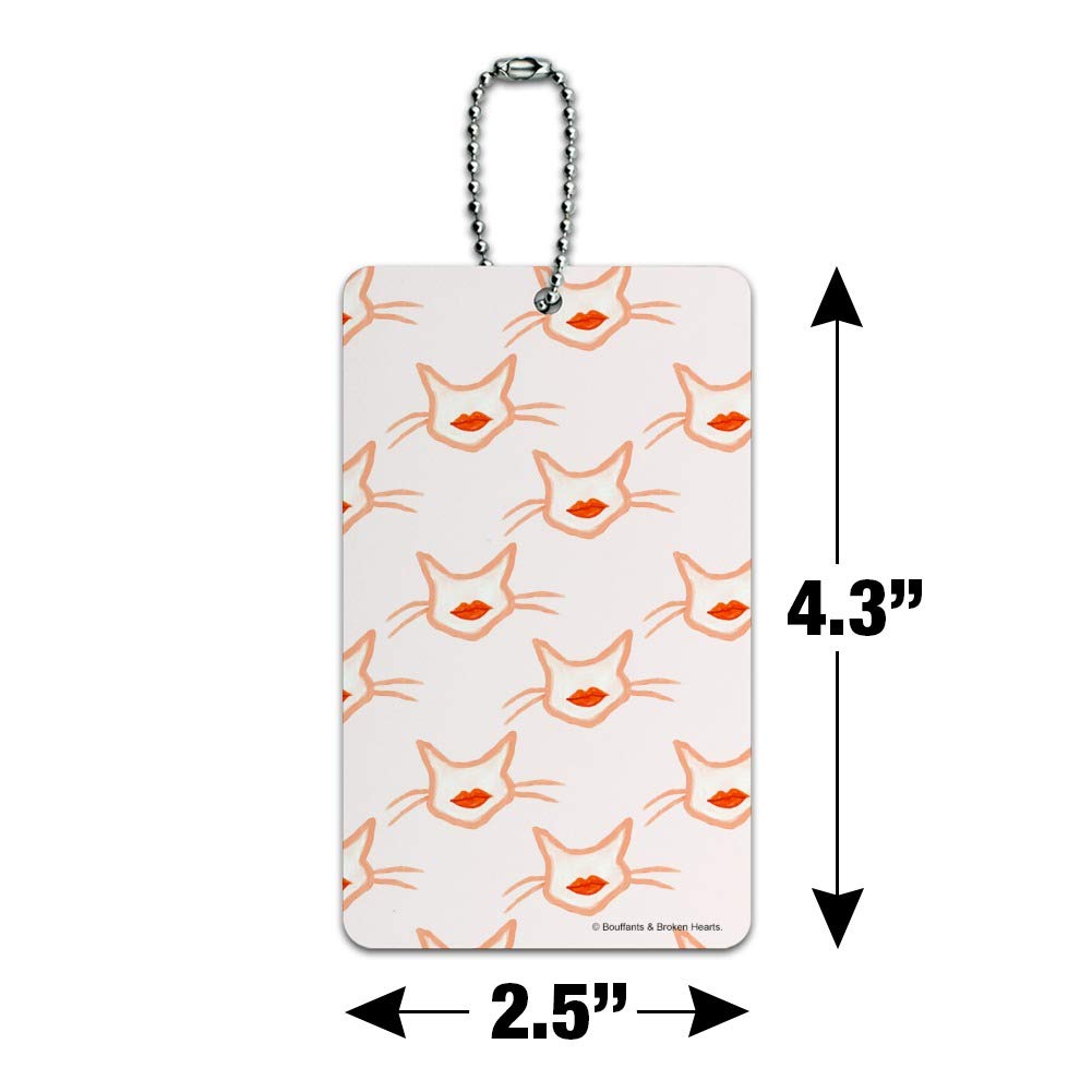 Funny Smooching Kissing Cats Pattern Luggage Tag - Durable Suitcase ID Tag for Carry-On Bags - Perfect for Travel, Gifts & Pet Lovers