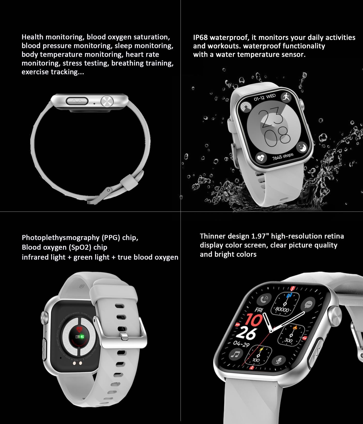 Advanced Health & Fitness Smartwatch for Women - 1.97