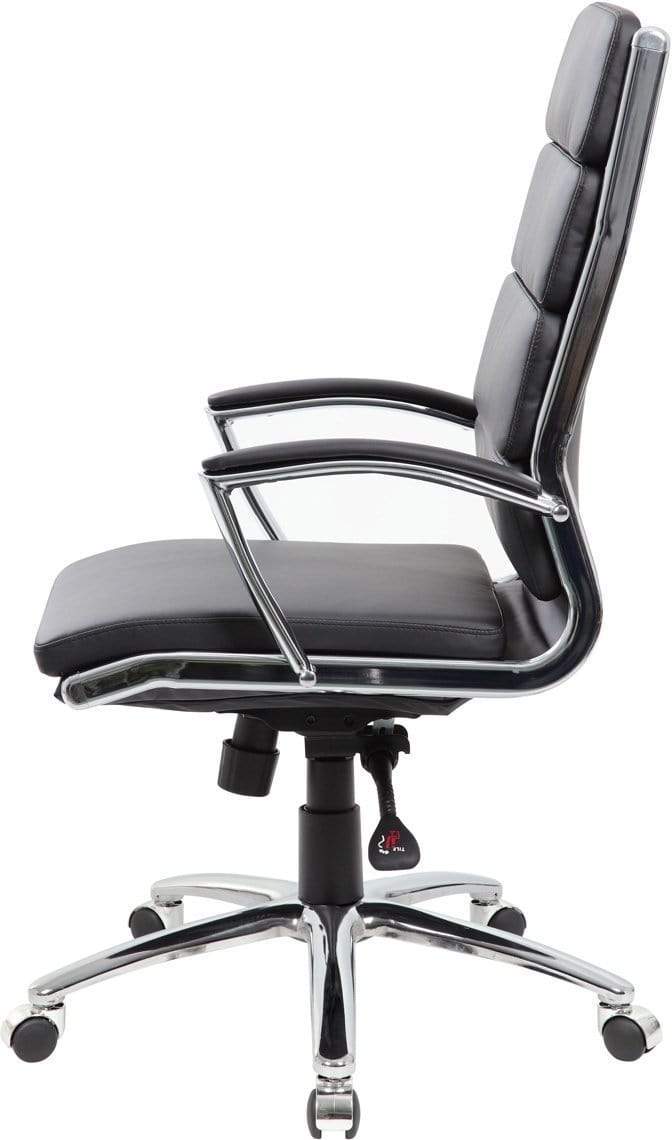 Premium Boss Executive CaressoftPlus Office Chair with Metal Chrome Finish - Ergonomic High Back Desk Chair for Home & Business Use [B9471] - Perfect for Long Work Hours & Conference Rooms