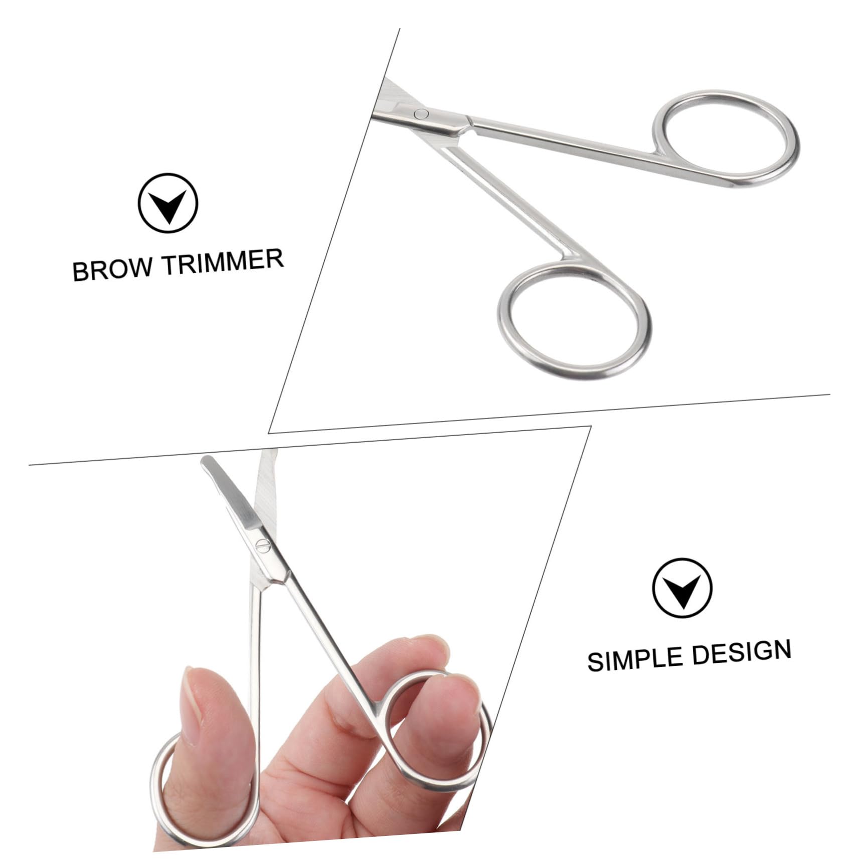 2pcs Professional Stainless Steel Nose & Eyebrow Scissors for Men - Rounded Tip Facial Hair Trimmer, Grooming Scissors for Nose Hair, Eyebrows & Beard - Perfect for Home & Travel Grooming Kit