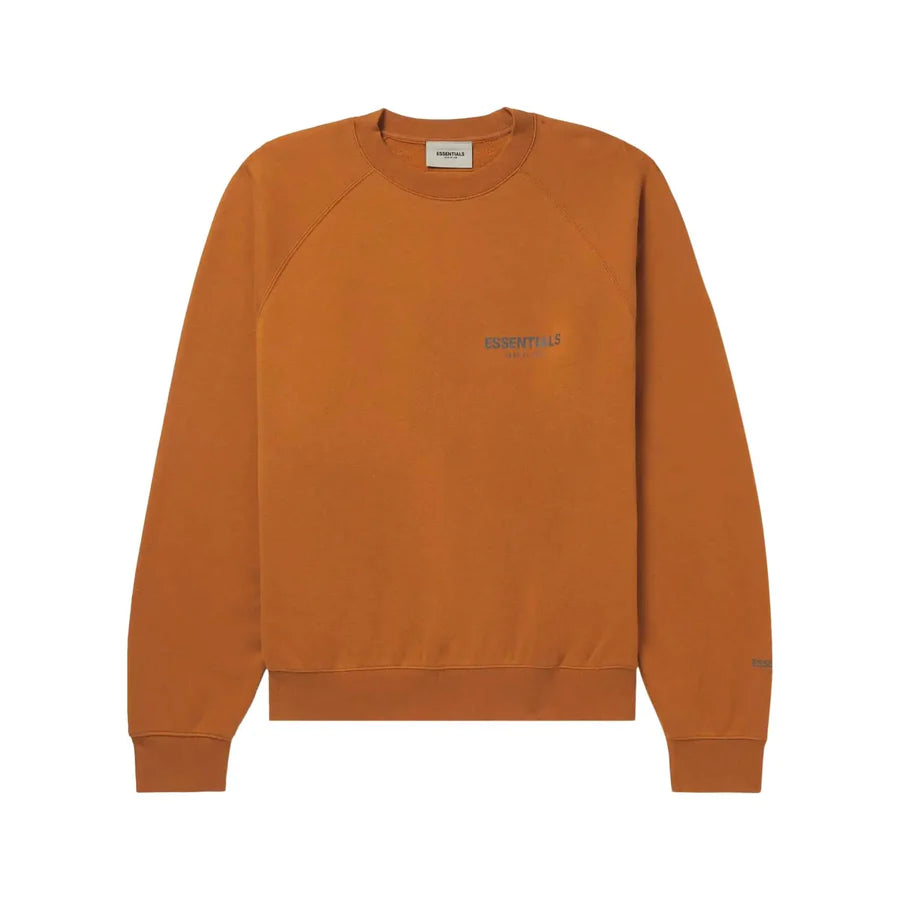 Fear of God Essentials Crewneck Sweatshirt - Orange Brown Vicunia for Men | Casual Streetwear & Loungewear | Perfect for Everyday Wear and Layering