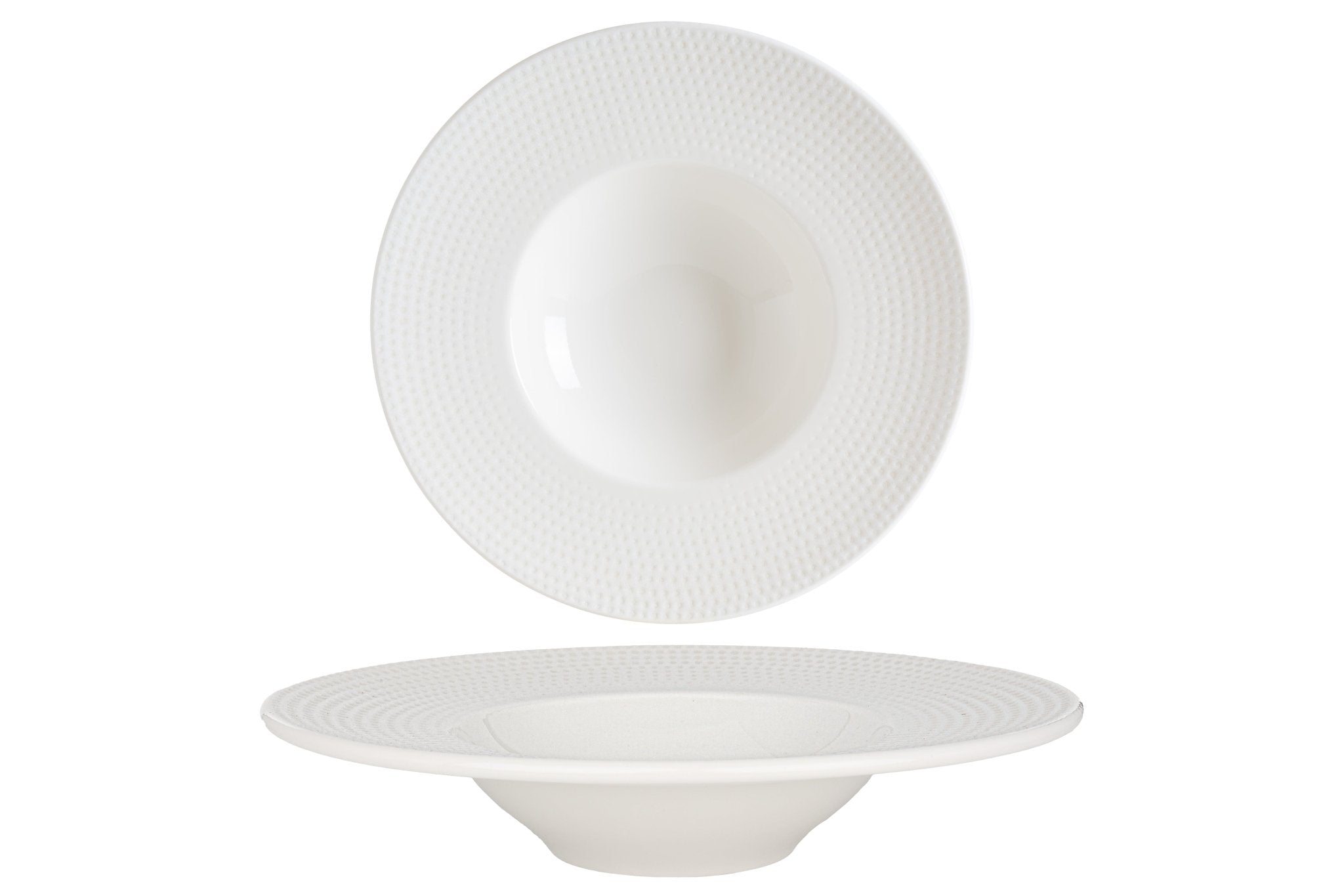 Pure Dot Pasta Plate 28cm (400cc) - Elegant Ceramic Dinner Plate for Pasta, Salad & Dessert - Perfect for Home Dining, Restaurants & Gifts