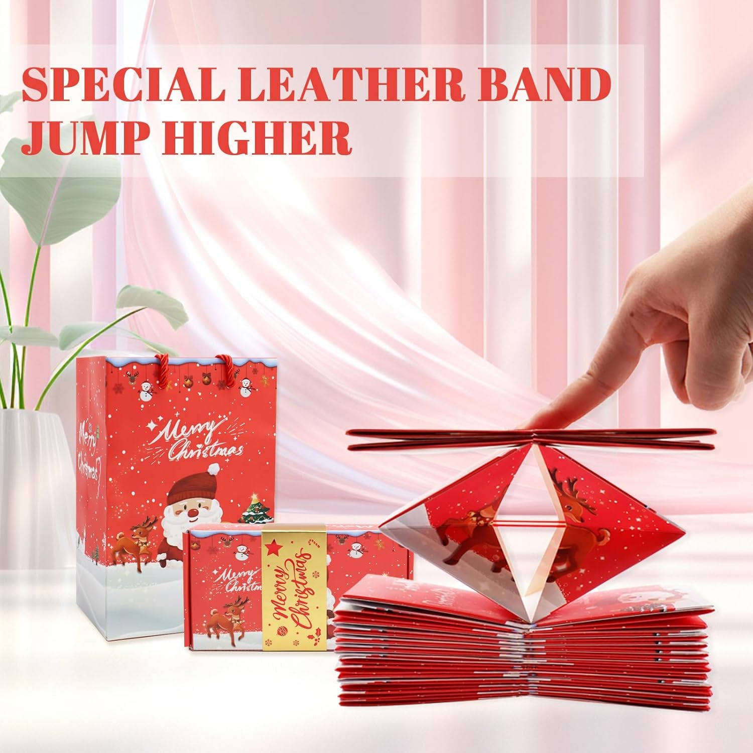 2024 New Pop-Up Explosion Gift Box - Unique Folding Bouncing Red Envelope Money Holder for Christmas & Birthdays | Surprise Present Box for Cash Gifts, Parties & Special Occasions