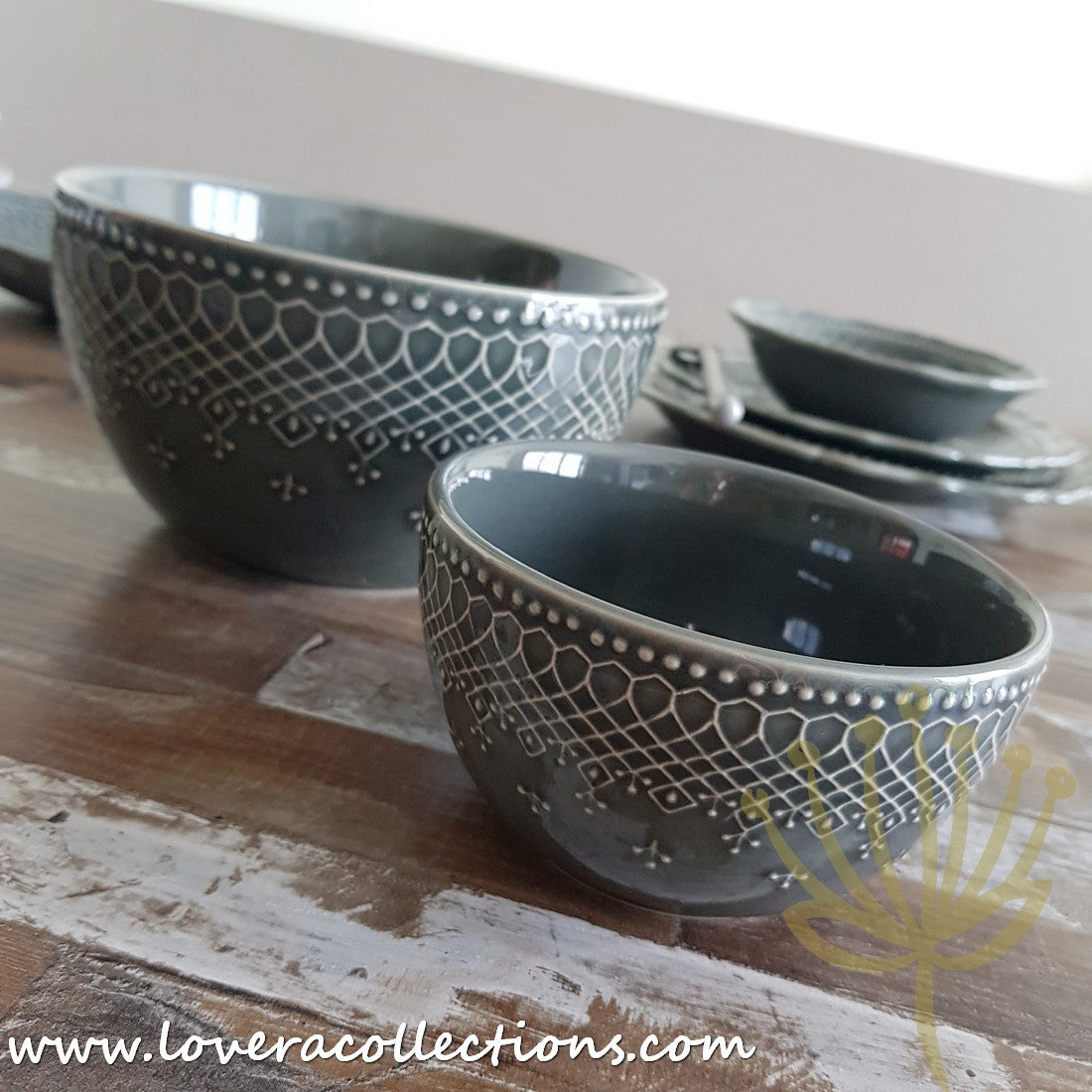 French Lace Dinnerware Set - Elegant Porcelain Plates & Bowls for Formal Dining, Wedding Reception & Holiday Table Setting (50% Off Limited Time Sale)
