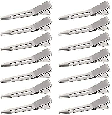 Uva World 1.75 Inch Silver Metal Single Prong Curl Clips - 10 Pack for Hair Extensions, Styling & Sectioning | Perfect for Salons, DIY Hair Care & Cosplay
