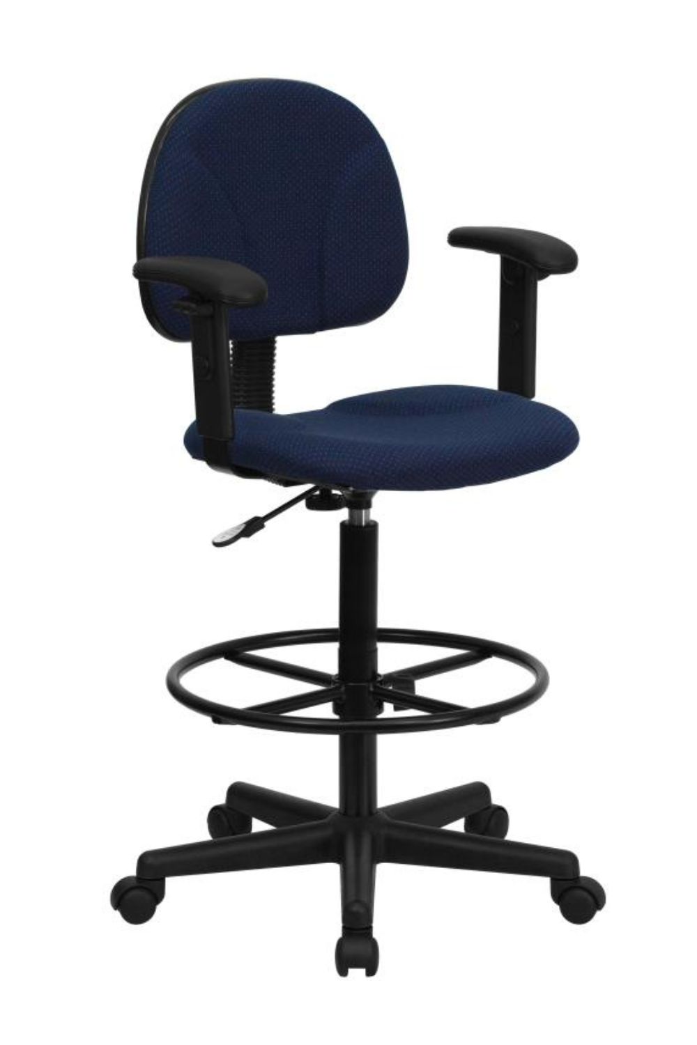 FLASH Patterned Fabric Drafting Chair BT 659 - Adjustable Height Office Chair for Artists, Architects & Designers - Ergonomic Stool for Drafting Table, Studio & Workspace