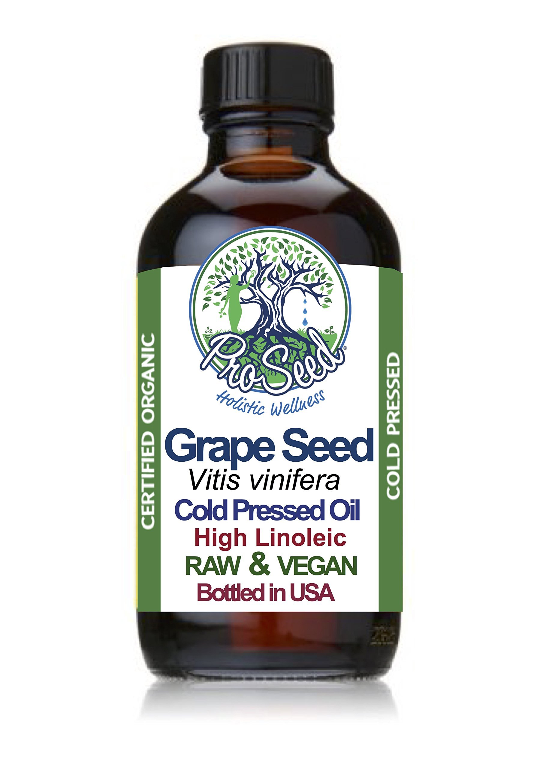 Organic Cold-Pressed Grape Seed Oil for Skin & Hair - 100% Pure Unrefined Virgin Vitis Vinifera Oil - Rich in Oleic & Linoleic Acids - Natural Moisturizer & Massage Oil - 8oz Bottle - Perfect for DIY Beauty, Aromatherapy & Cooking