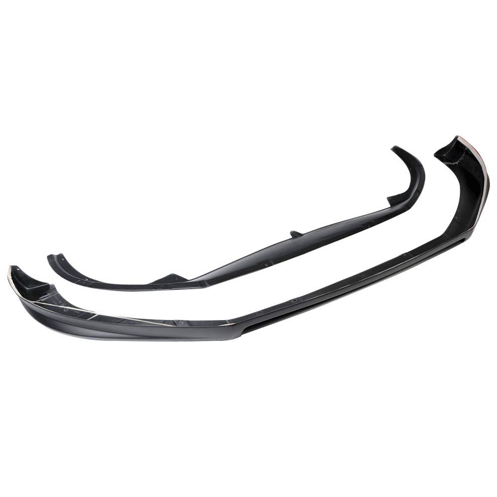 IKON MOTORSPORTS Black PU Front Bumper Lip Spoiler Splitter for 2009-2012 Volkswagen CC - Euro Style Design for Enhanced Aerodynamics & Sporty Look - Perfect for Car Enthusiasts & Street Racing Upgrades