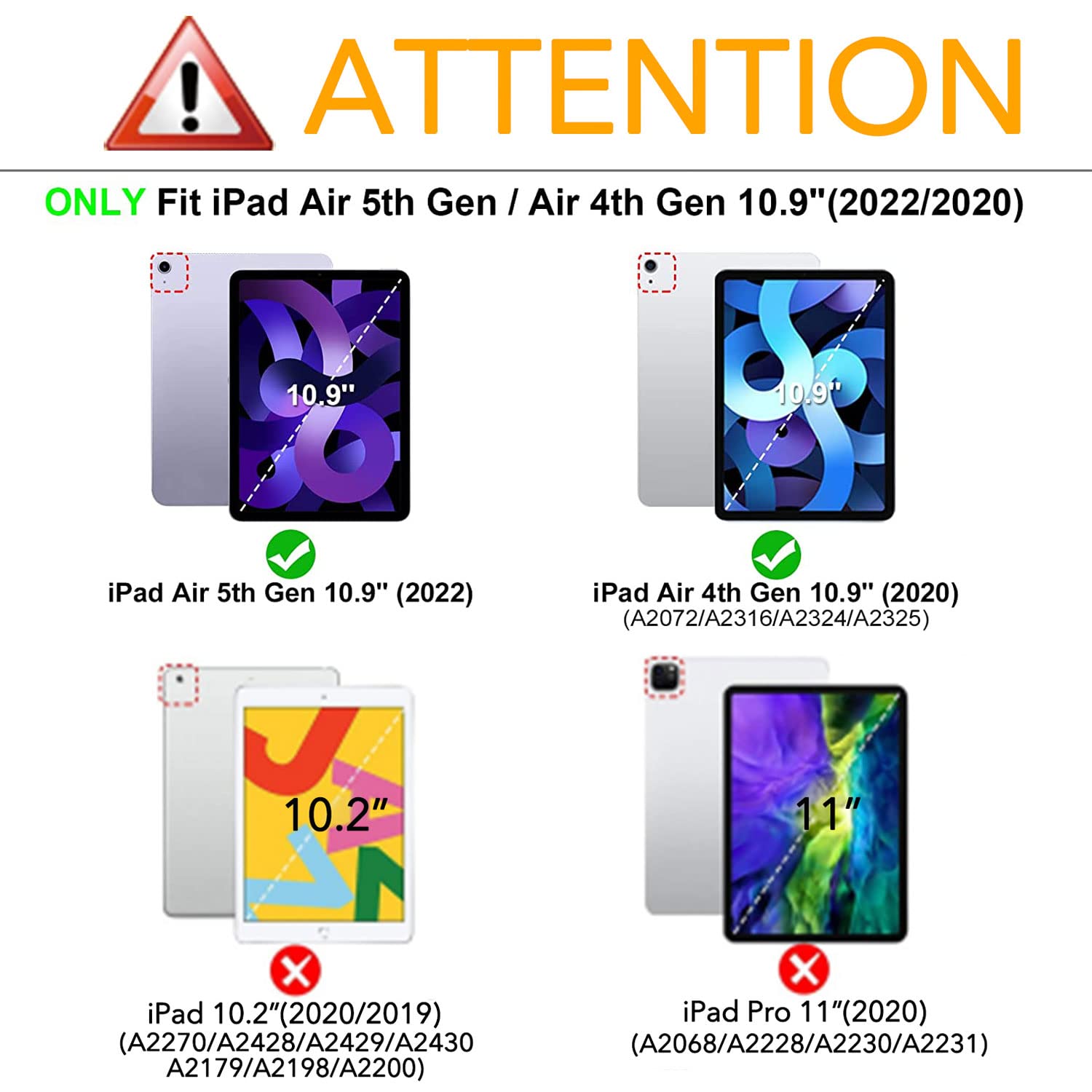 Hepix iPad Air 11 Inch Case - Slim Protective Cover for iPad Air 6th/5th/4th Gen (2024/2022/2020, 10.9 Inch) with Pencil Holder | Graffiti Color Block Doodle Design | Auto Sleep/Wake | Perfect for Work, School & Travel