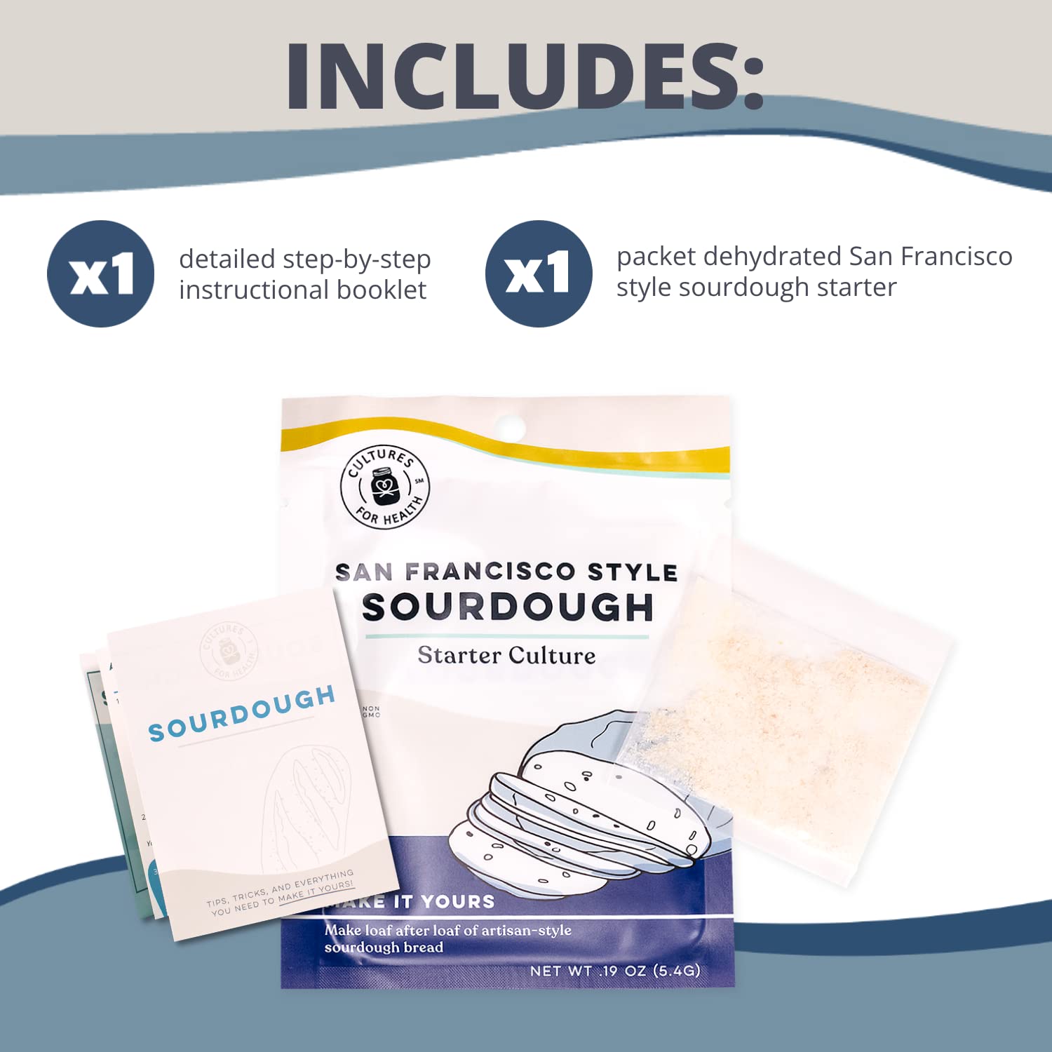 San Francisco Sourdough Starter Culture Kit - Non-GMO Heirloom Live Culture for Homemade Artisan Bread | Easy Recipe Included | Perfect for Baking Fresh Sourdough at Home