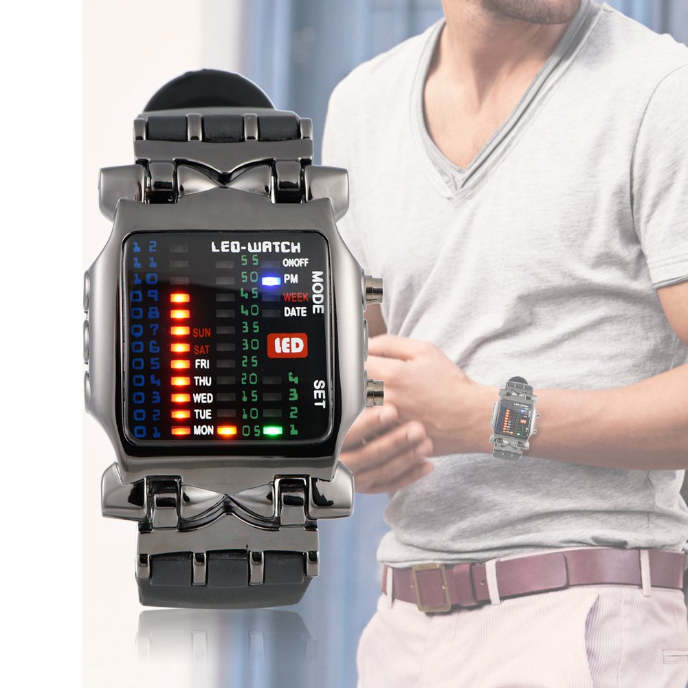 Tactical Military Sports Watch with LED Display - Waterproof Unisex Digital Wristwatch with Stopwatch, Alarm & Timer - Durable PU Strap for Outdoor, Running, Hiking & Casual Wear