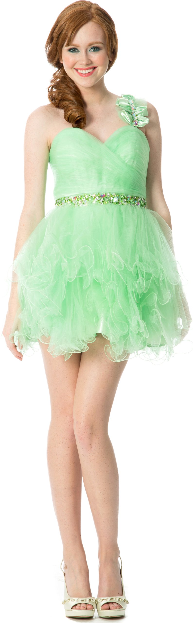 Elegant PacificPlex Ruffle One-Shoulder Short Prom Dress for Homecoming & Special Occasions | Perfect for Dances, Parties & Formal Events