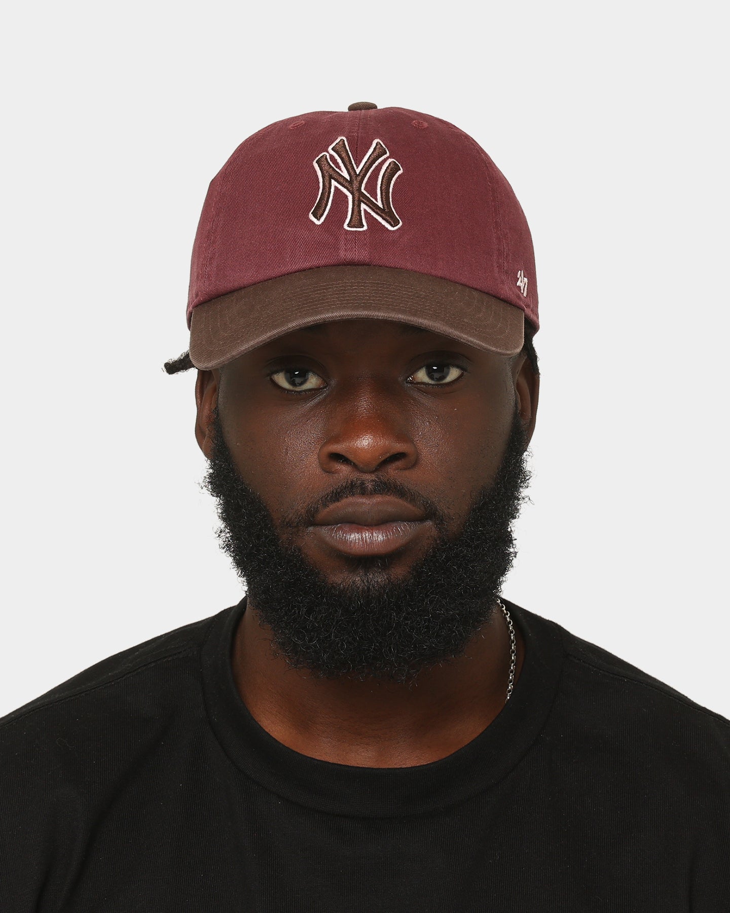 47 Brand New York Yankees 'Bacon Me Crazy' Snapback Hat - Dark Maroon/Brown Adjustable Strapback Cap for Baseball Fans & Streetwear Fashion