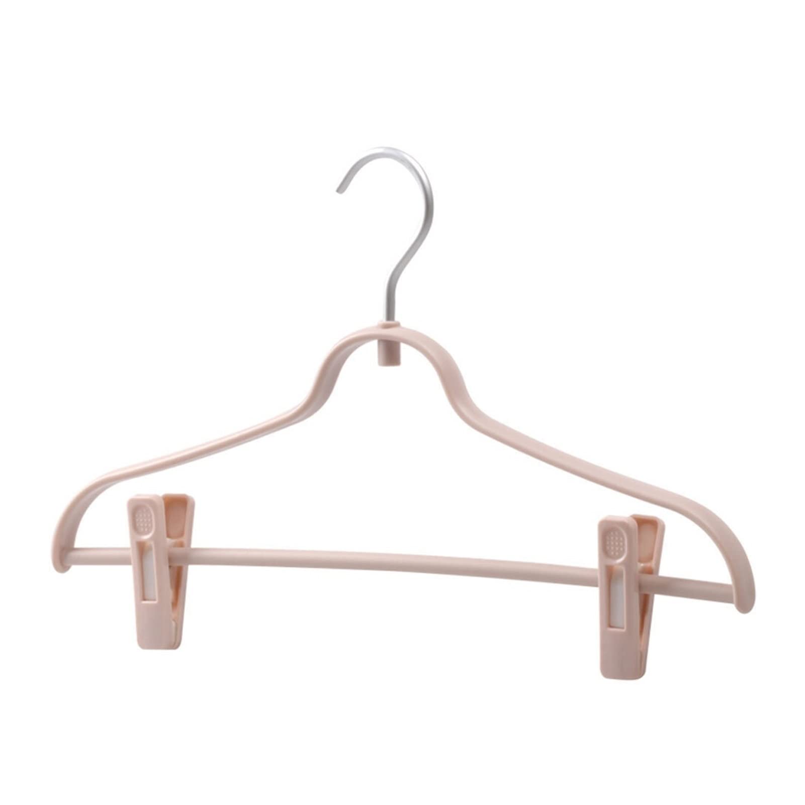 5-Pack Colorful Plastic Clothes Hangers with Multi-Function Clips - Durable Underwear & Socks Drying Rack for Closet Organization - Space-Saving Laundry Solution (Pink) - Perfect for Small Spaces, Dorms & Travel