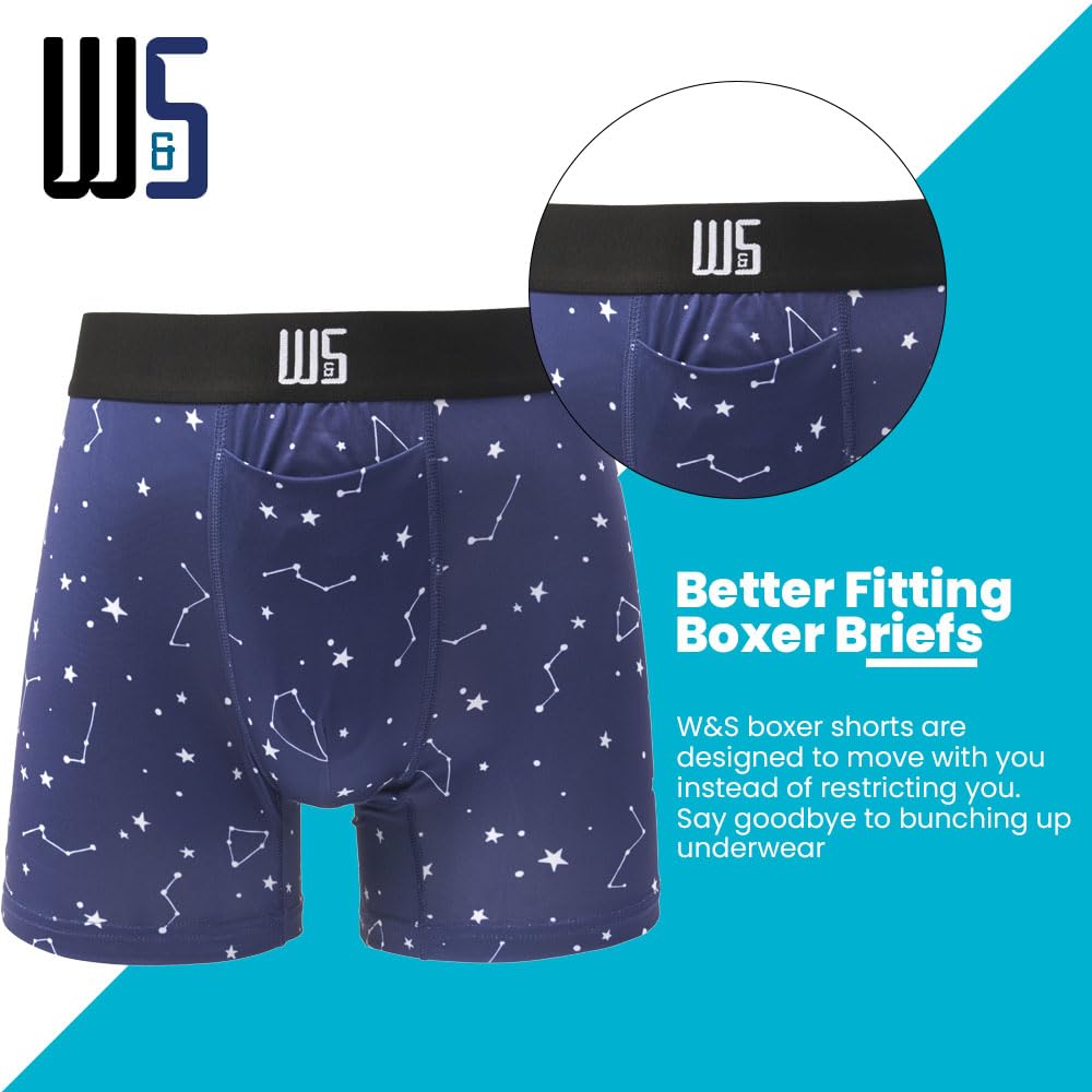 Warriors & Scholar Men's Moisture-Wicking Boxer Briefs - Comfortable Athletic Underwear for Sports & Daily Wear - Perfect for Gym, Running, Workout & Everyday Use