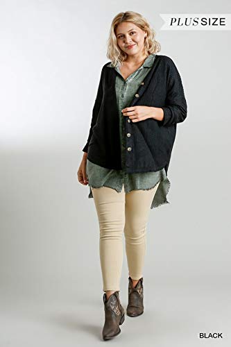 Umgee Women's Waffle Knit Button Front Cardigan Sweater - Cozy Long Sleeve Open Front Wrap for Fall & Winter | Perfect for Office, Casual Outfits and Layering