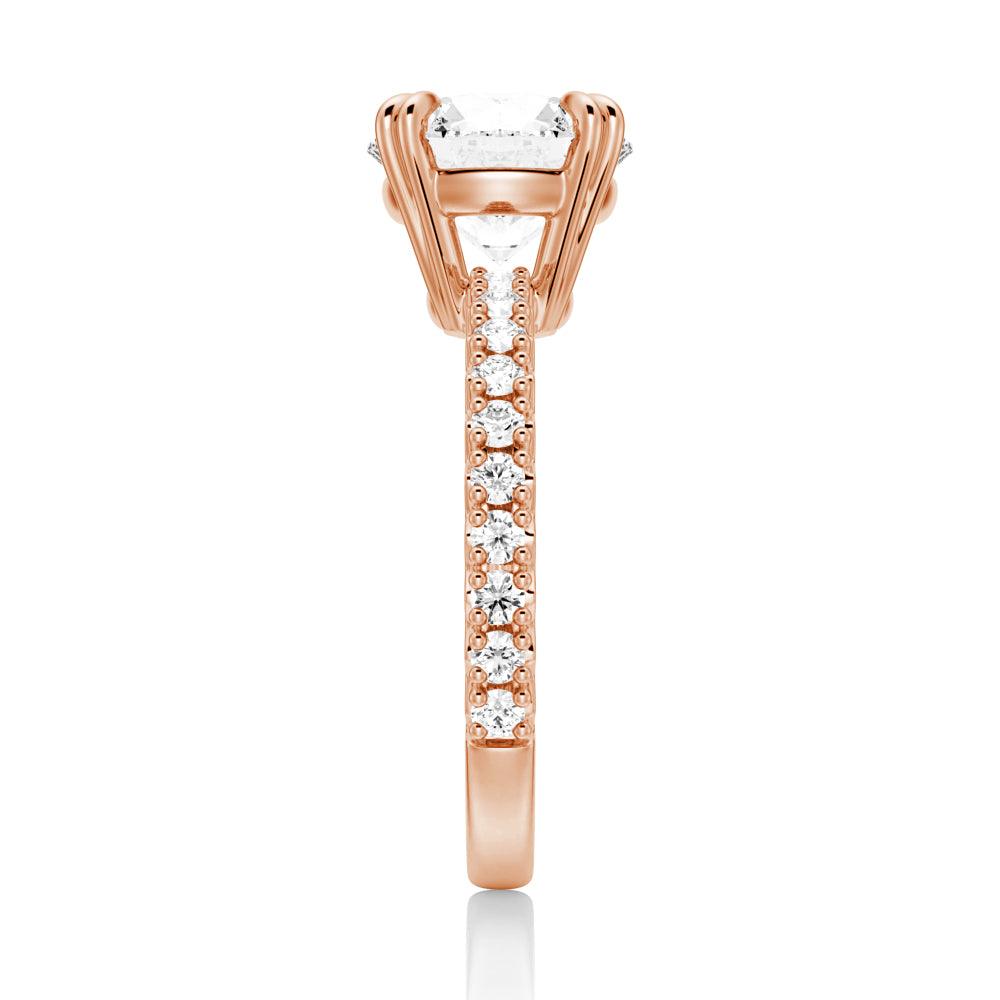 1.5ct Moissanite Solitaire Engagement Ring with Pavé Accents - Durable & Sparkling Wedding Band for Proposals, Anniversaries, and Special Occasions