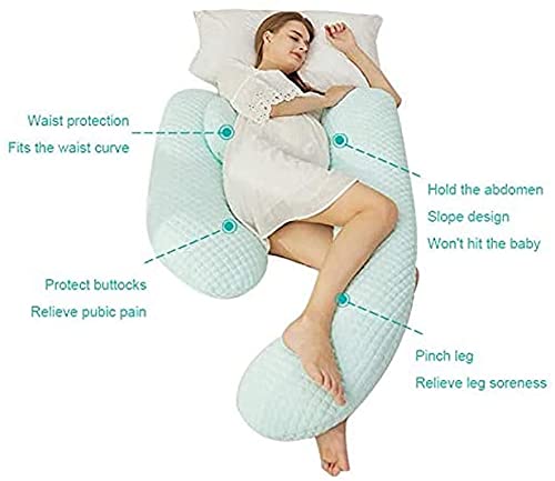 Blue U-Shaped Maternity Pillow for Pregnancy Support - Full Body Pillow with Removable Washable Cover for Back Pain & Muscle Relief | Perfect for Sleeping, Nursing & Comfort During Pregnancy