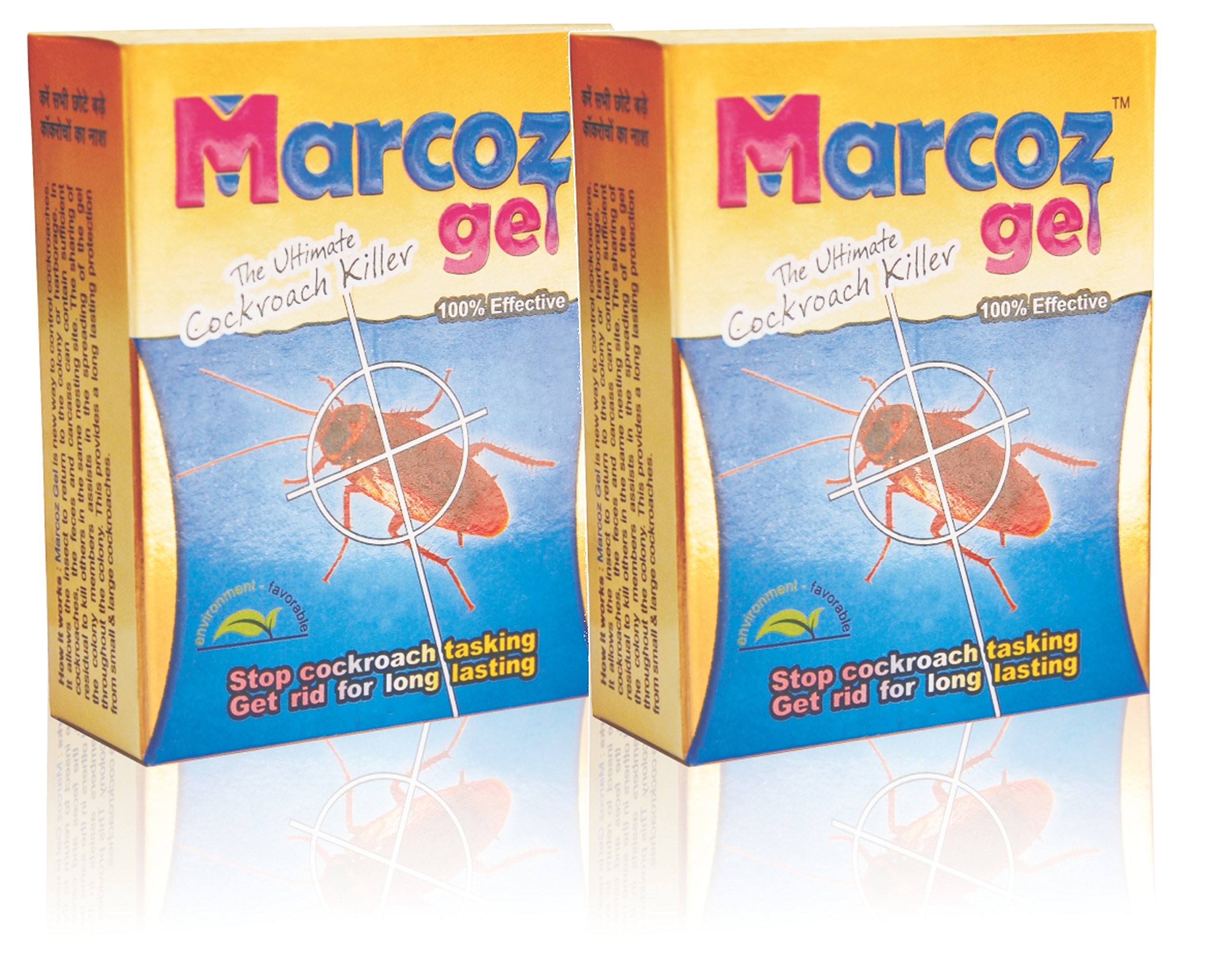 Marcoz Gel Ultimate Cockroach Killer - Powerful Roach Bait (2X20G, Pink) - Guaranteed Fast Elimination - Ideal for Kitchen, Bathroom & Home Pest Control - Pack of 2
