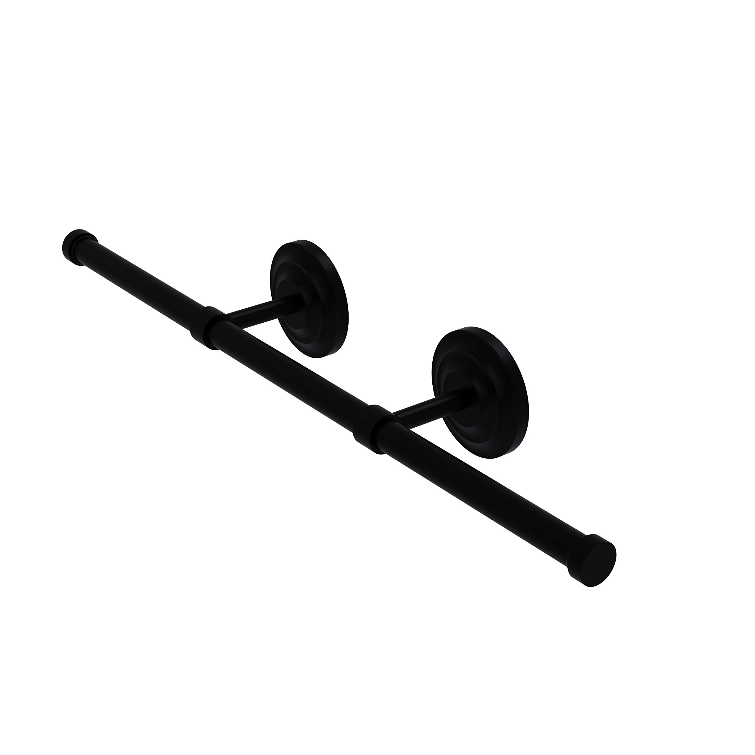 Allied Brass QN-GT-3 Matte Black Wall Mounted Horizontal Guest Towel Holder - Elegant Bathroom Accessory for Powder Rooms, Guest Baths & Luxury Hotels