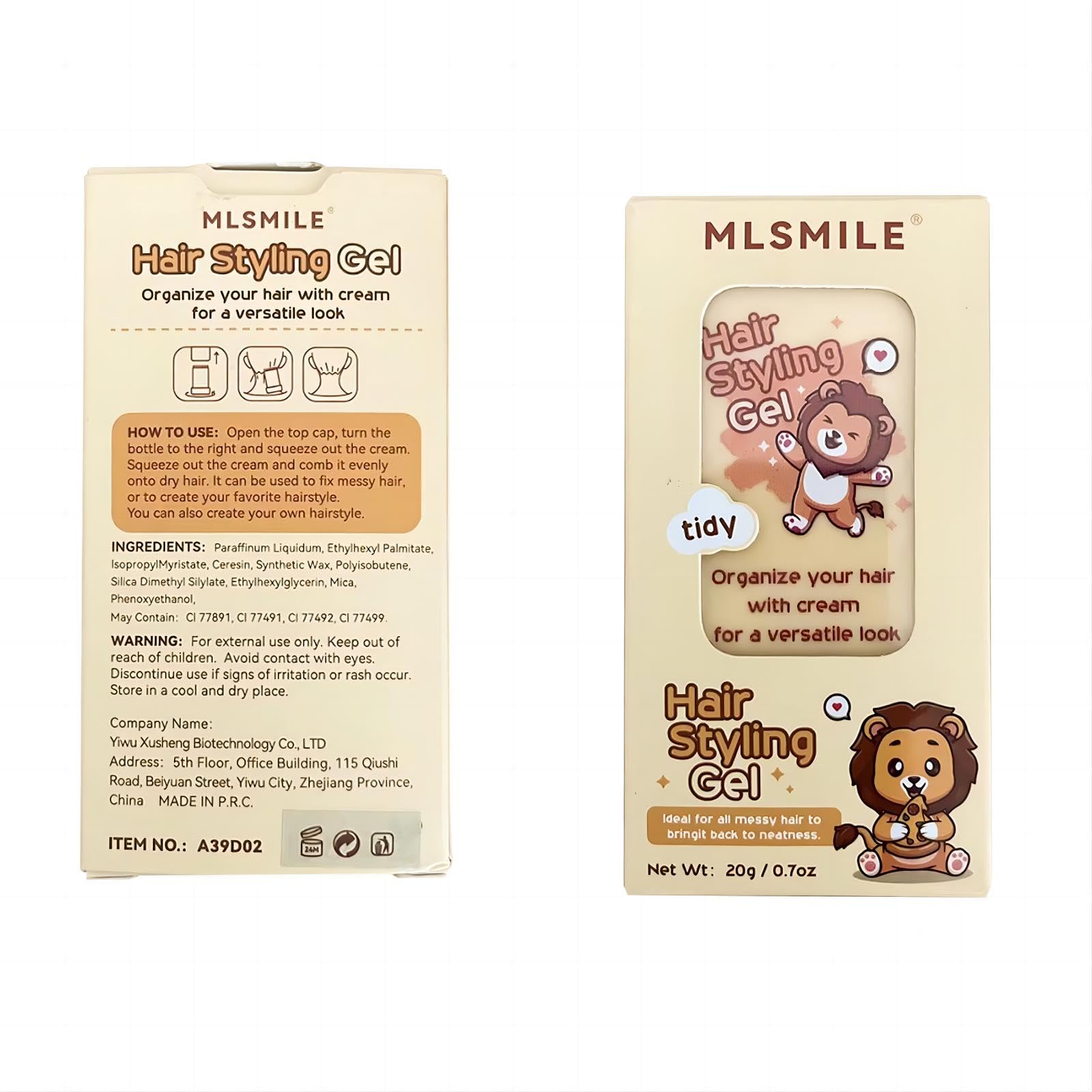 Kids Hair Styling Gel & Wax Stick with Built-in Comb - 2-in-1 Natural Hair Finishing Product for Children, Non-Greasy & Easy to Style, 0.71oz Clear Formula - Perfect for School, Parties & Daily Hairstyles