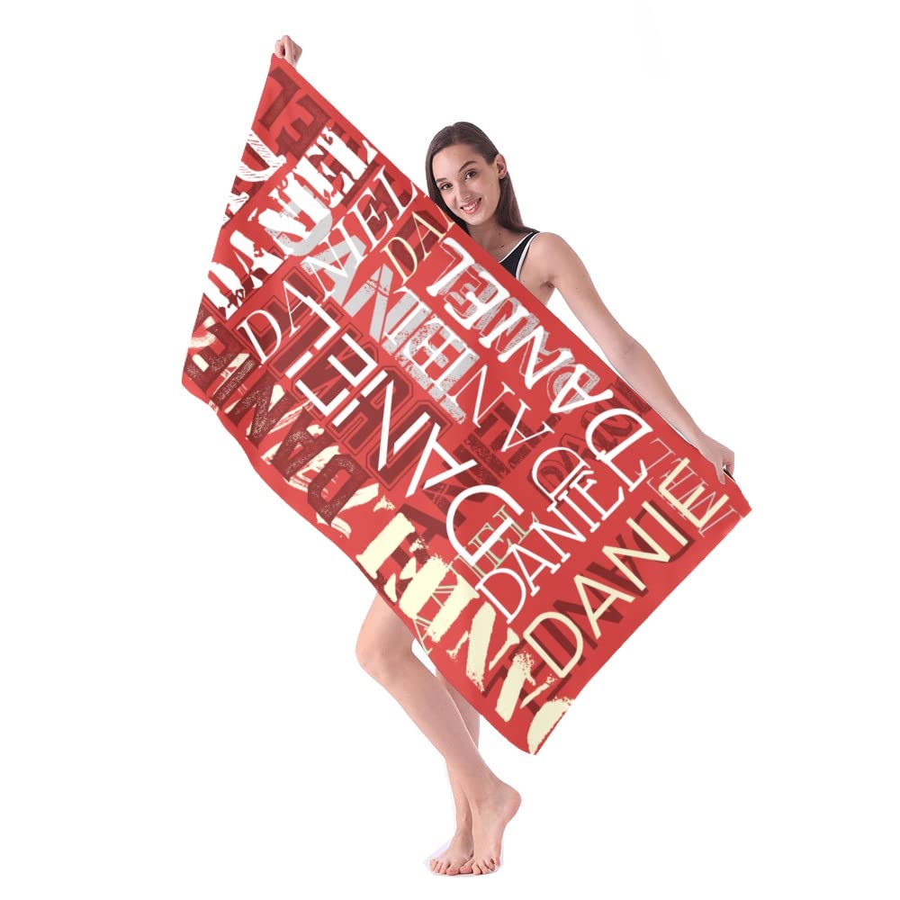 Custom Personalized Beach Towels with Name - Quick Dry Absorbent Sand Proof Microfiber 30x60 Inch - Let's Make Memories Red - Perfect for Pool, Beach, Bath & Travel - Gifts for Kids, Girls, Boys & Adults