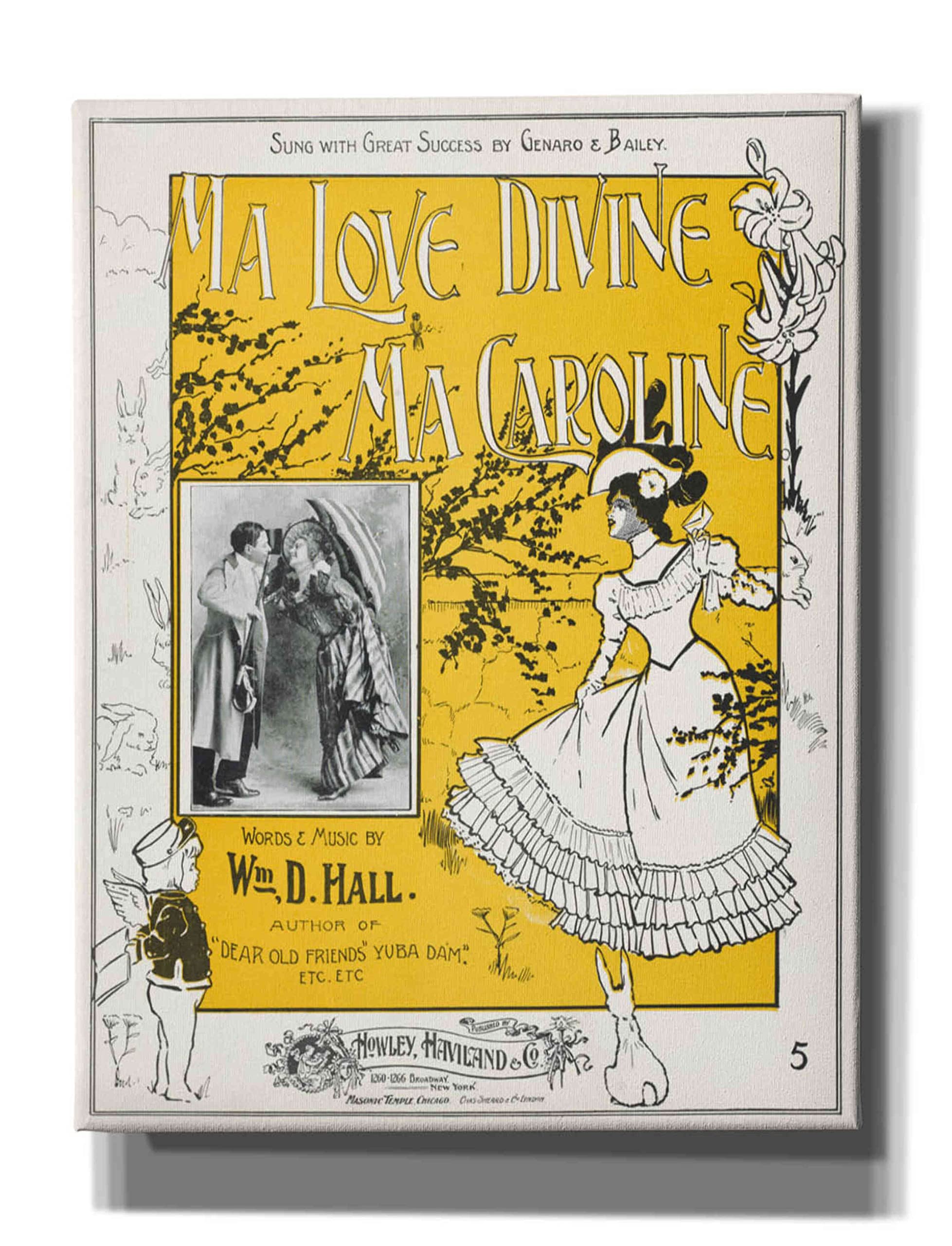 Epic Graffiti 'Ma Love Divine, Ma Caroline (1899)' Giclee Canvas Wall Art Print - 26x34 Inches - Vintage Inspired Home Decor for Living Room, Bedroom & Office