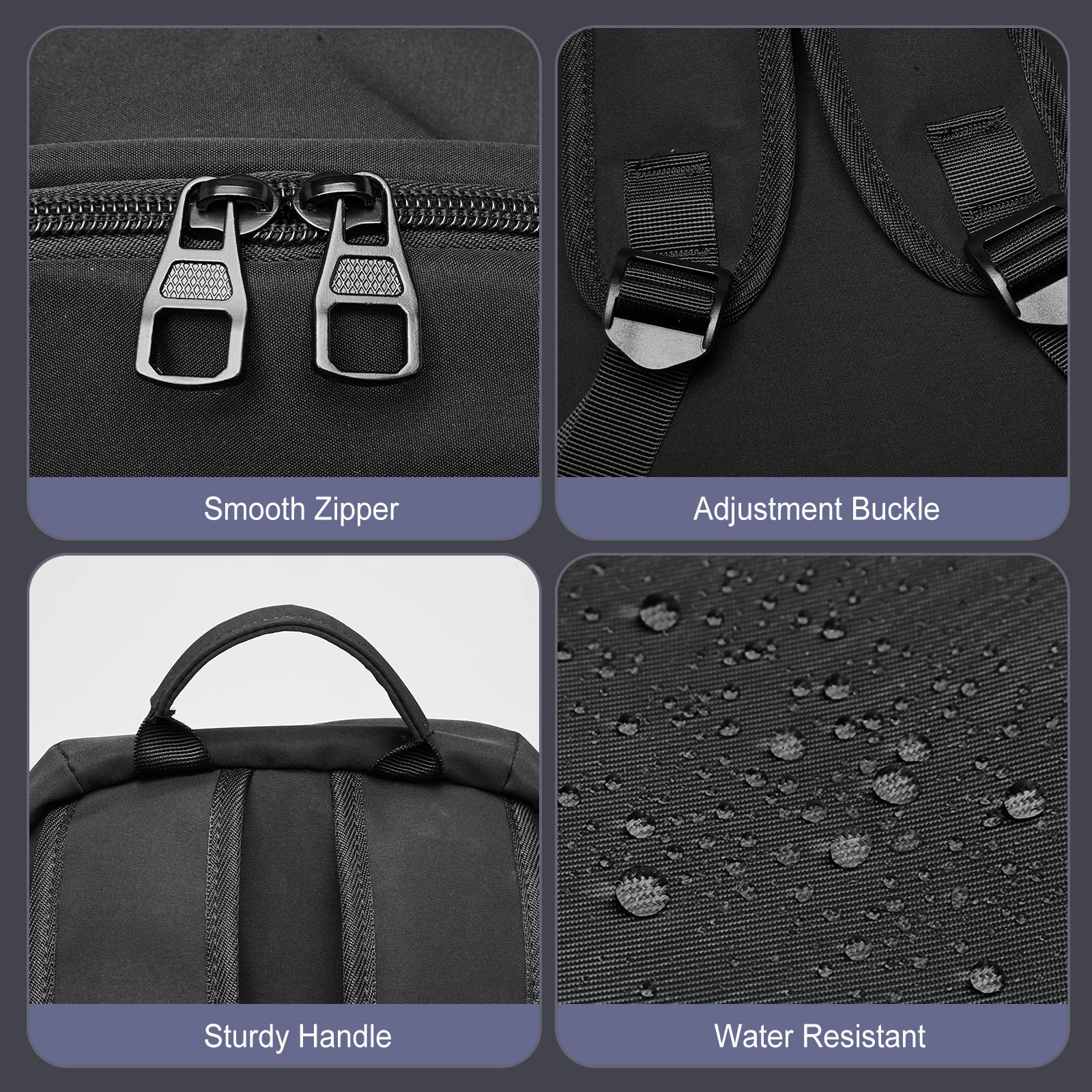 Stylish Black Backpack for Women & Men - Waterproof Small School Backpack for College, Gym & Travel - Durable Book Bag for Daily Use, Commuting & Outdoor Activities