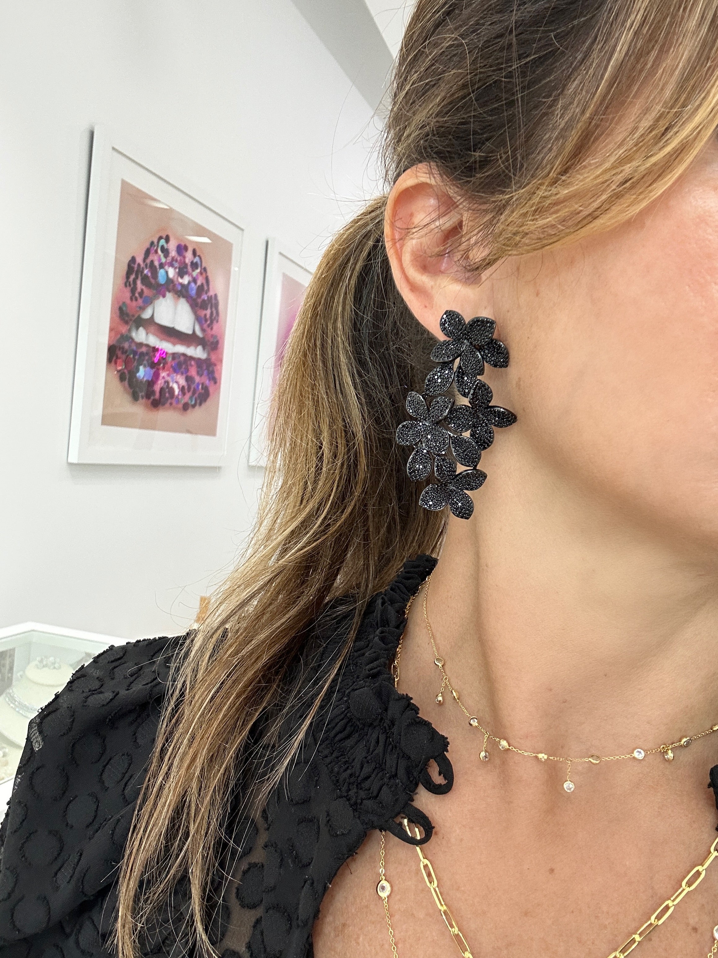 Large Flower Drop Earrings for Women - Elegant Boho Dangle Earrings for Party, Wedding & Everyday Wear