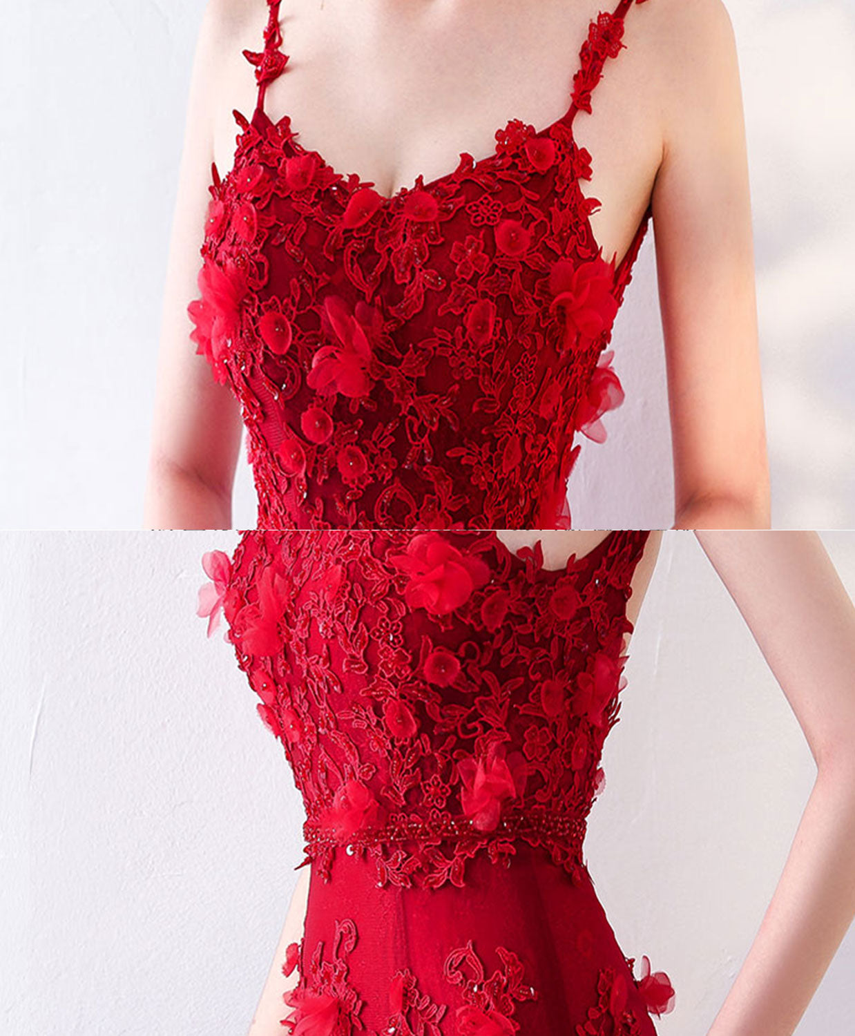Elegant Burgundy Mermaid Prom Dress with Lace Detailing - Long Formal Evening Gown for Homecoming, Wedding, and Special Occasions