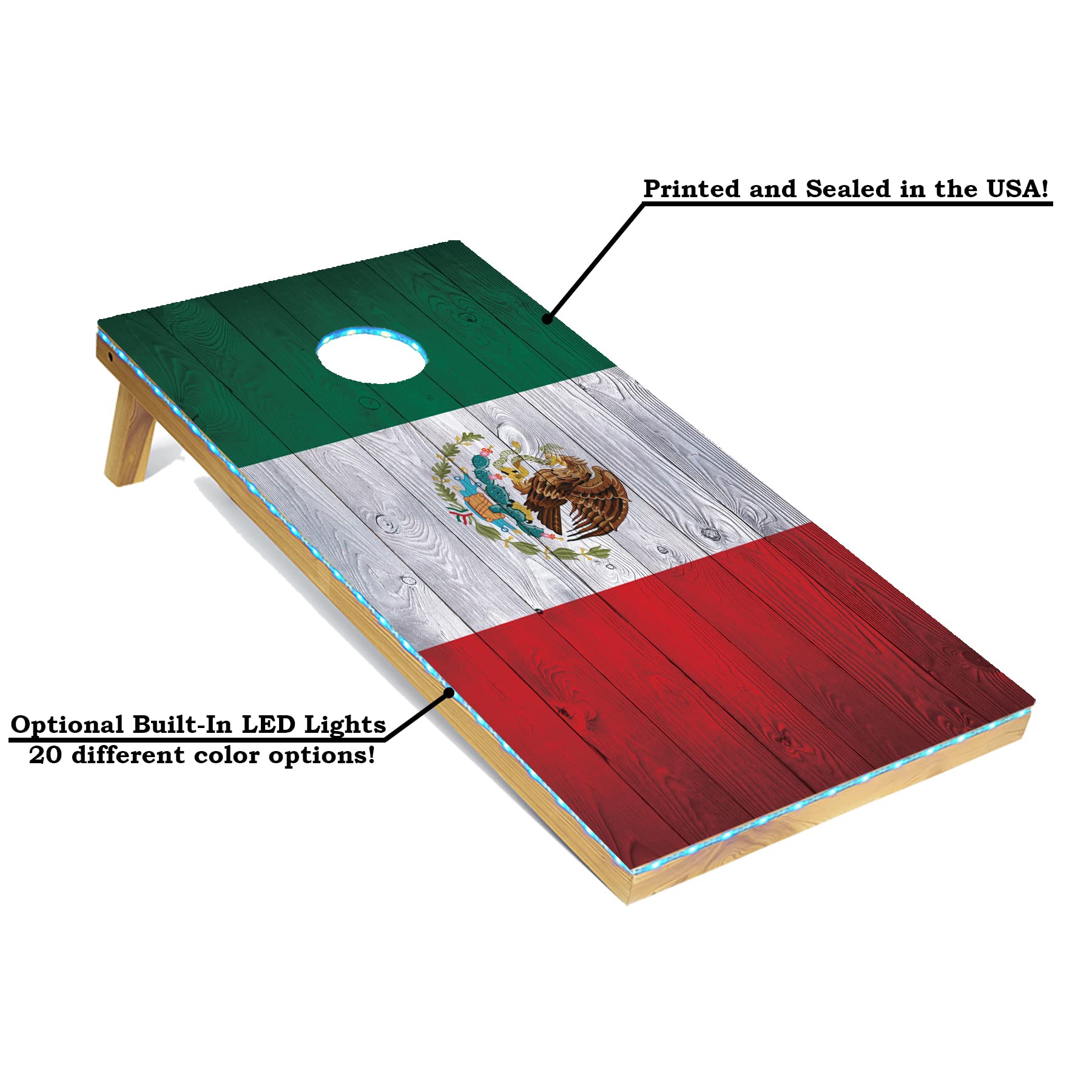 Premium Regulation Cornhole Boards Set with LED Lights - Includes 8 Bean Bags & Carrying Case - 4'x2' Cornhole Toss Game for Tailgating, Backyard Parties, and Outdoor Events - Perfect for BBQ, Camping, and Family Gatherings