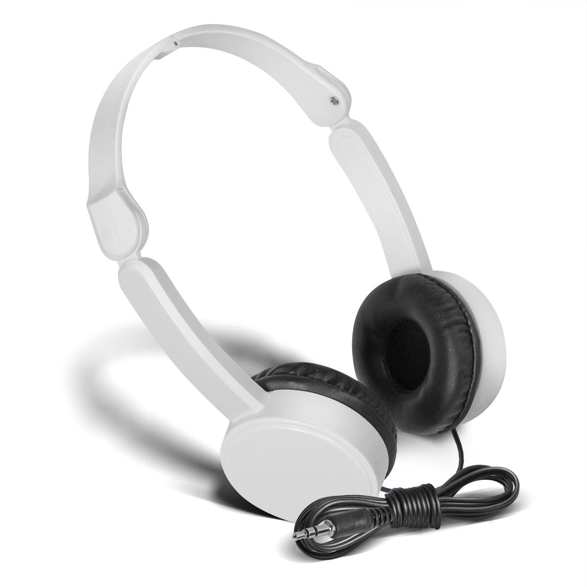 10 Pack Bulk Kids Headphones with Adjustable Headband - White SP-T10 School Headphones for Students, Classroom, Travel & Airplane Use - Durable Earbuds for Children's Learning & Entertainment