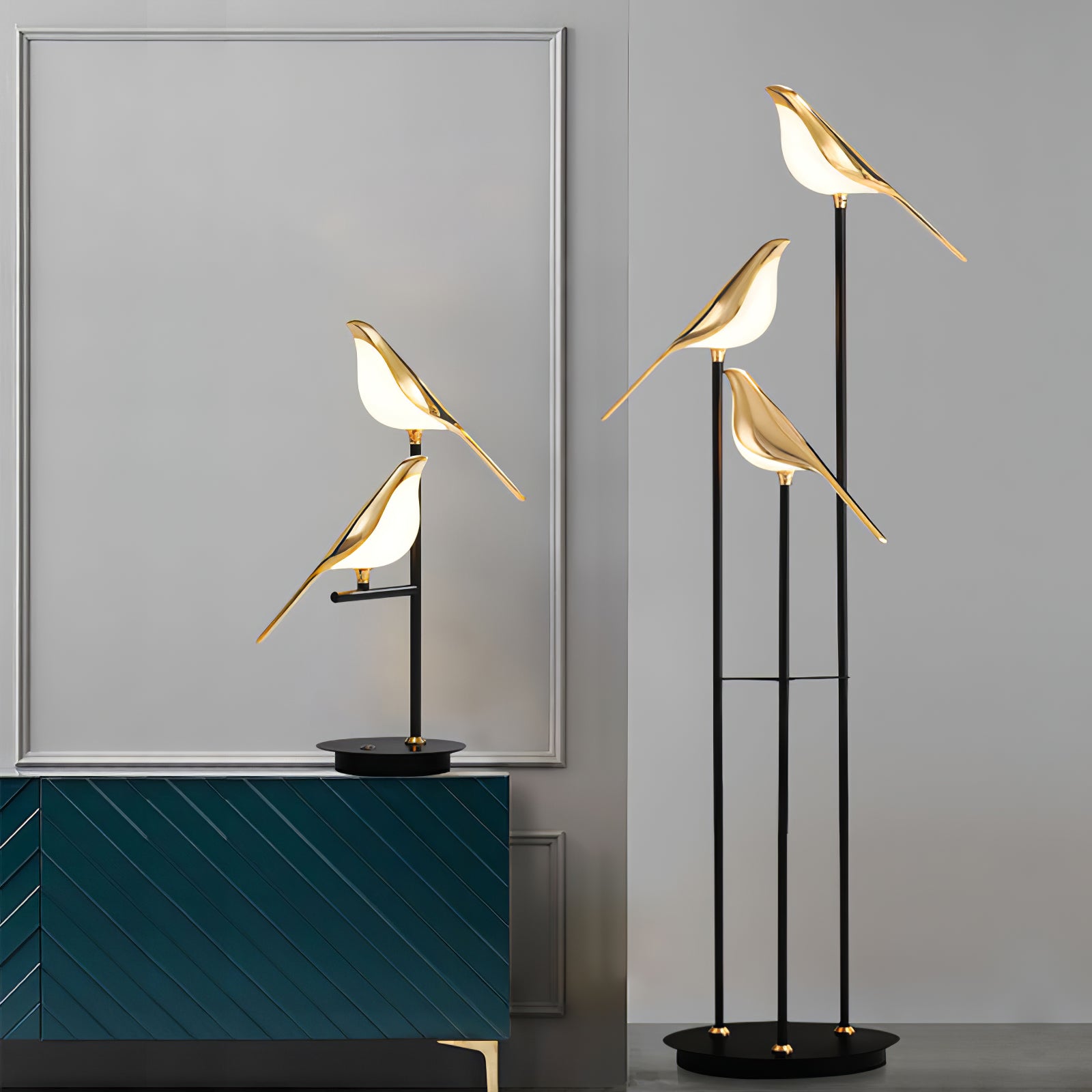 Stylish Magpie Perch Table Lamp - Modern Home & Office Decor Lighting for Bedroom, Living Room, Study - Energy Efficient LED Desk Lamp with Adjustable Brightness
