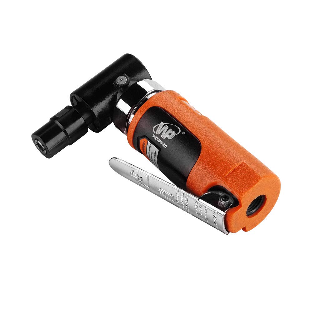 WORKPAD Mini Air Angle Die Grinder - 20000 RPM High Speed, Compact Pneumatic Tool with 1/4-inch & 1/8-inch Collets + 2 Wrenches Included - Perfect for Metal Polishing, Wood Carving & DIY Projects