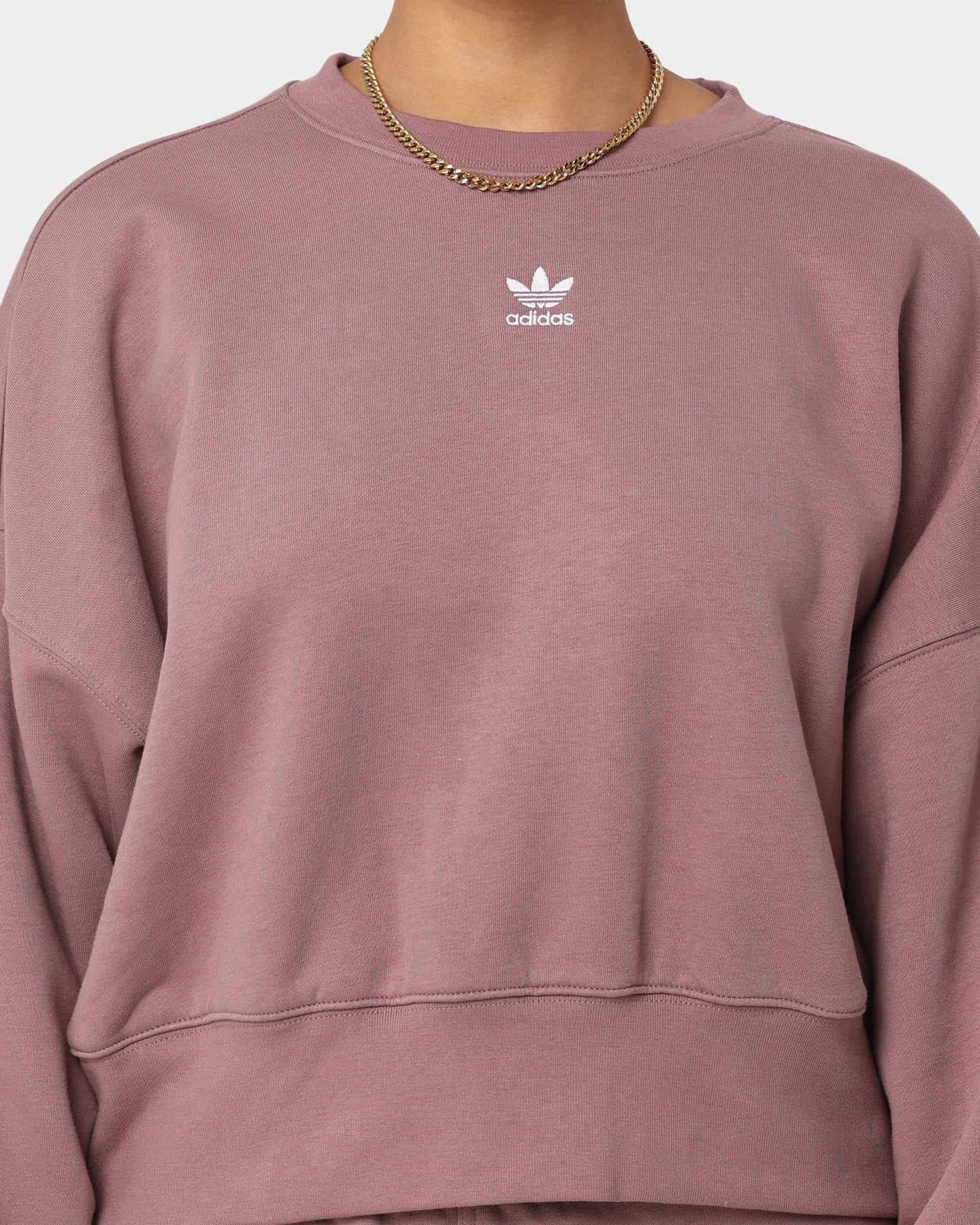 Adidas Women's Adicolor Essentials Fleece Sweatshirt - Wonder Oxide Color, Soft Cotton Blend Pullover Hoodie for Casual Wear, Gym & Outdoor Activities