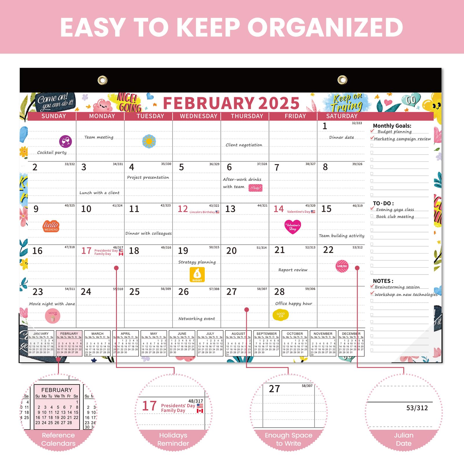2025-2026 18-Month Desk Calendar Planner | Jan 2025 - Jun 2026 | 17