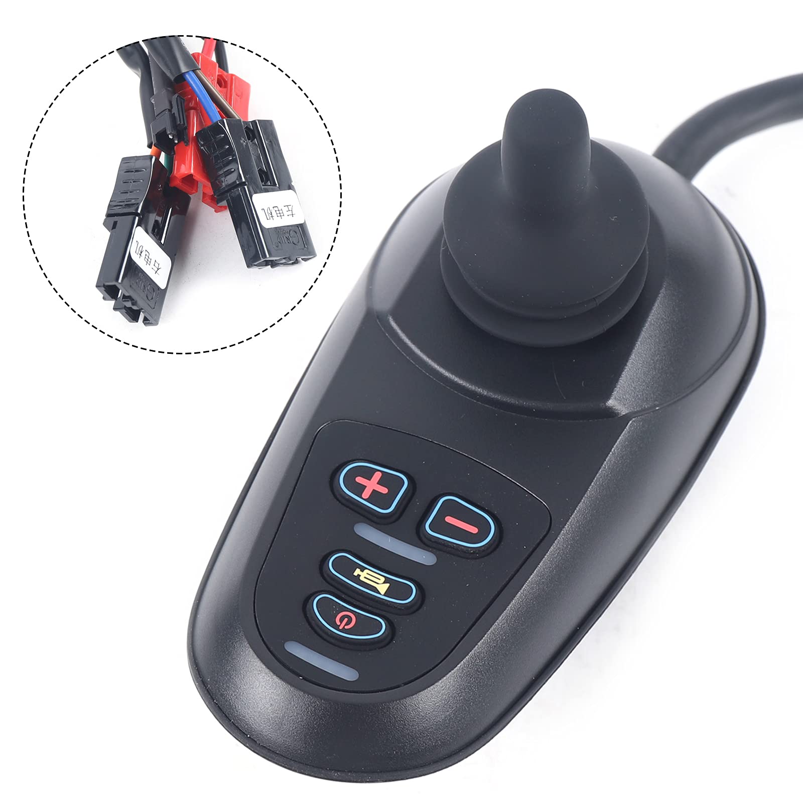 Omnidirectional LED Command Joystick - 4-Key Hall Effect Rocker Controller for Electric Wheelchairs | Power Wheelchair Accessories | Perfect for Mobility Assistance & Daily Navigation