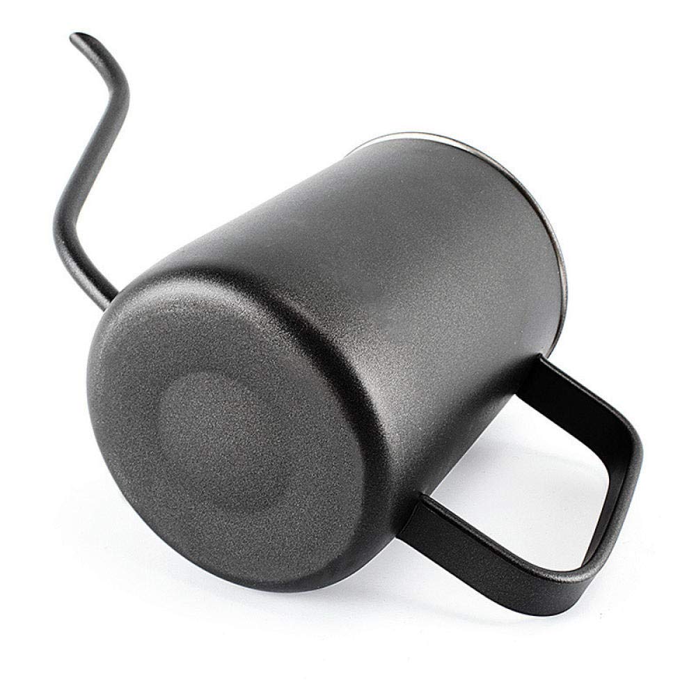 Premium 304 Stainless Steel French Press Coffee Maker - 350ml Portable Handmade Long Spout Thin Neck Coffee Pot for Home, Office & Travel - Black